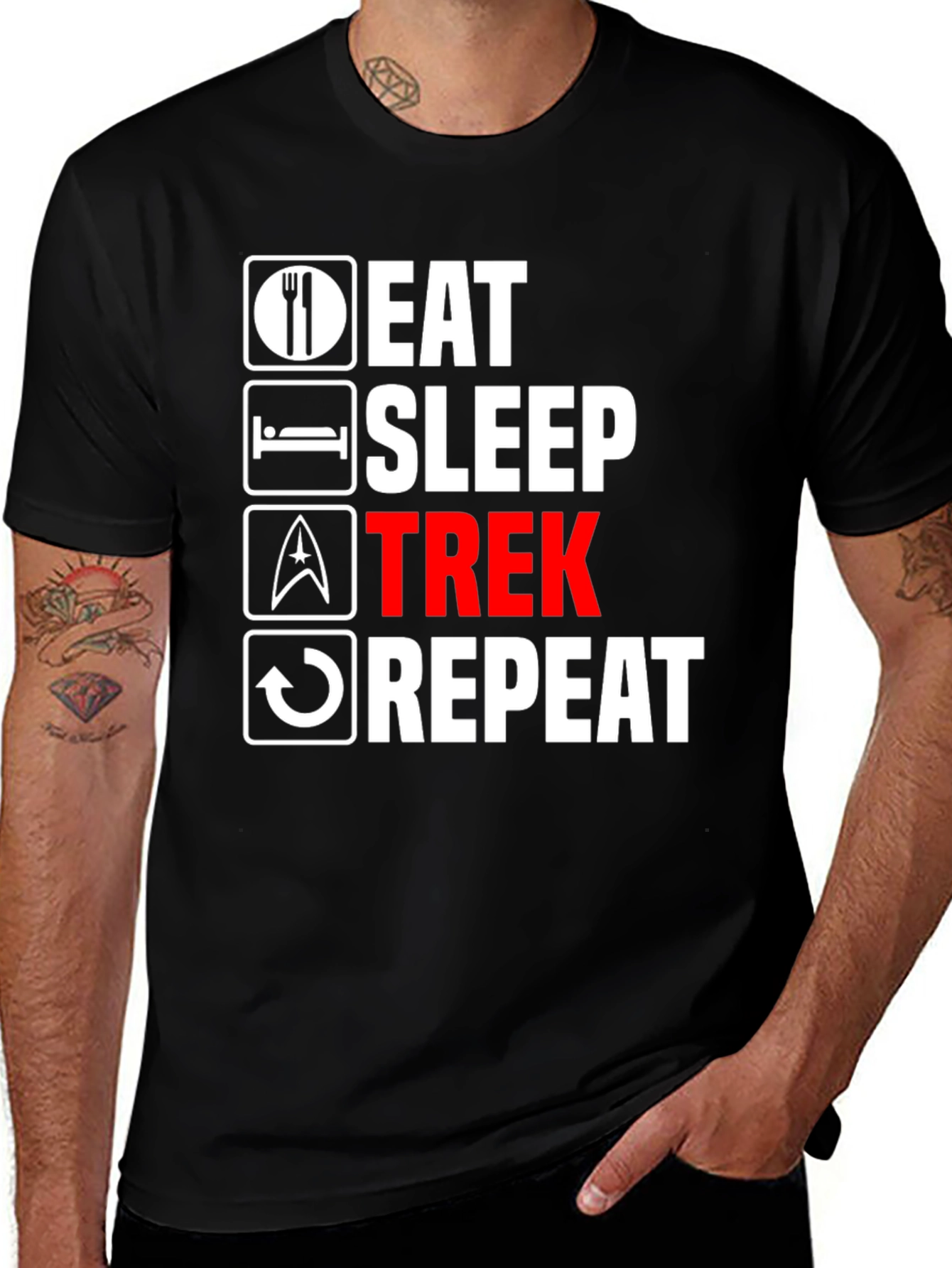 Eat Sleep Trek Repeat T-Shirt - Star Trek Fan Apparel