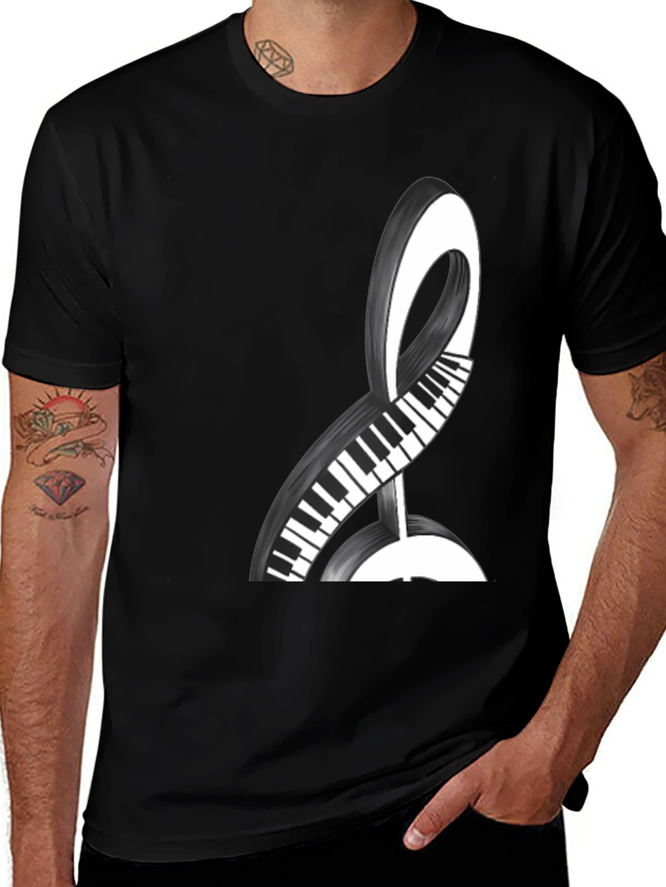 Variant 21 of Musical Keys Graphic Tee - Black