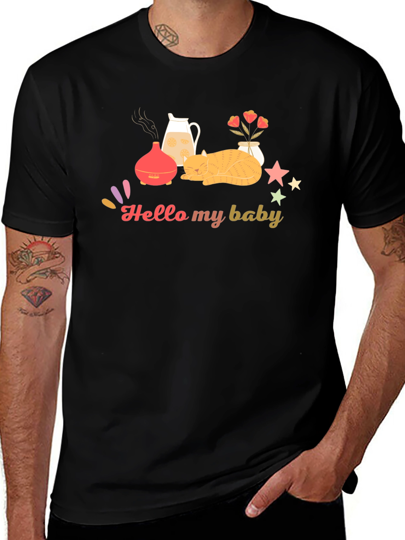 Variant 2 of Hello My Baby Black Graphic Tee