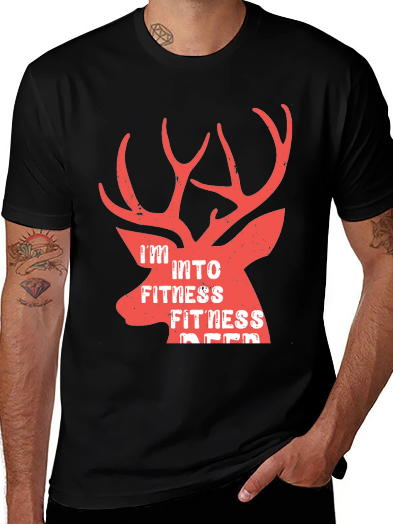 Variant 27 of Fitness Deer Graphic T-Shirt