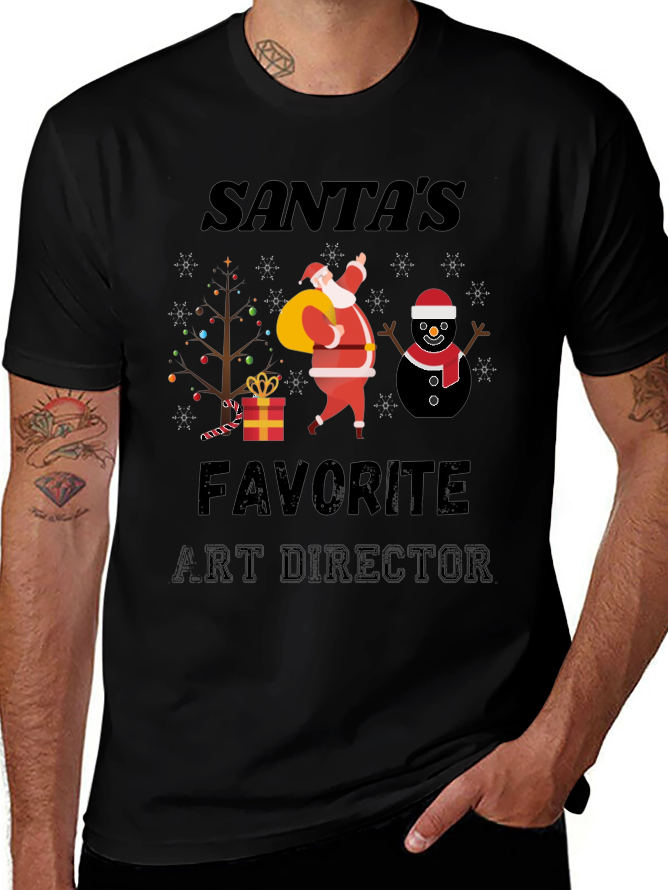 Santa's Favorite Art Director Christmas T-Shirt