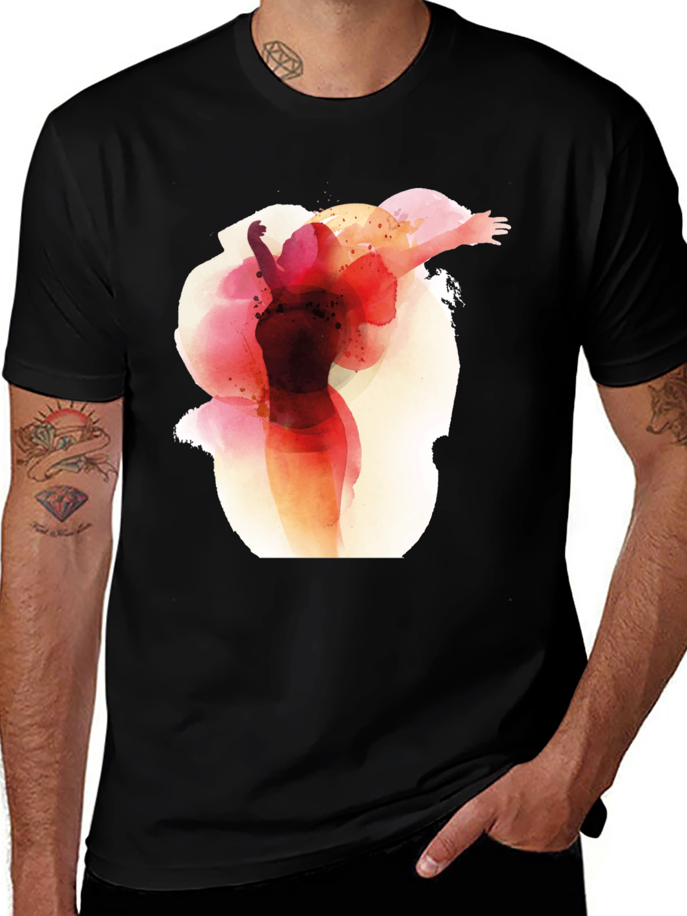 Variant 15 of Abstract Watercolor Dancer Graphic T-Shirt