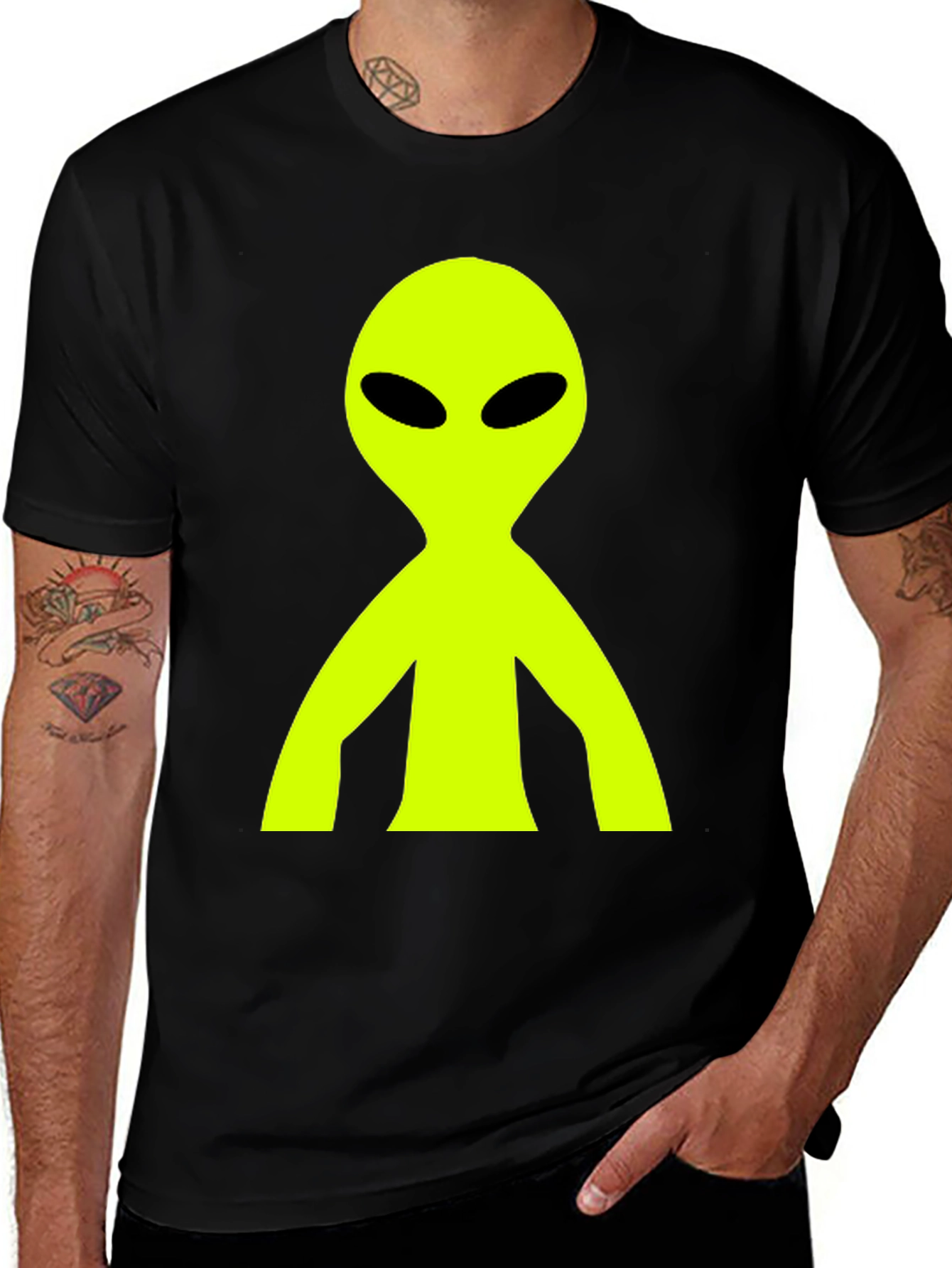 Variant 22 of Alien Graphic T-Shirt - Black Cotton Tee
