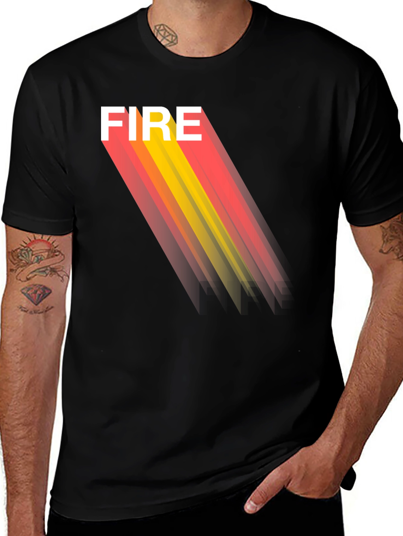 Variant 8 of Fire Graphic Black T-Shirt
