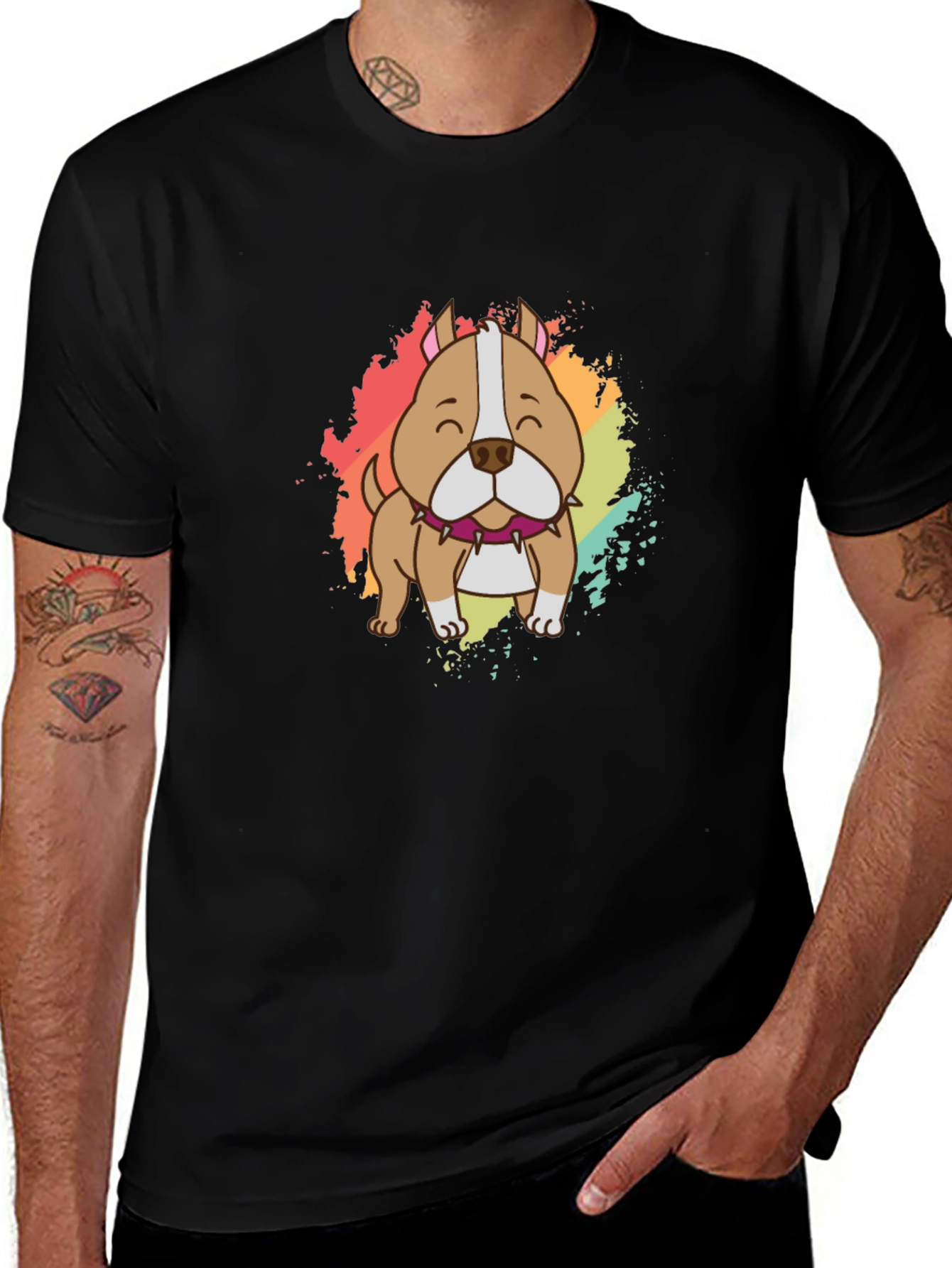 Variant 15 of Dog Graphic Black T-Shirt - Casual Wear