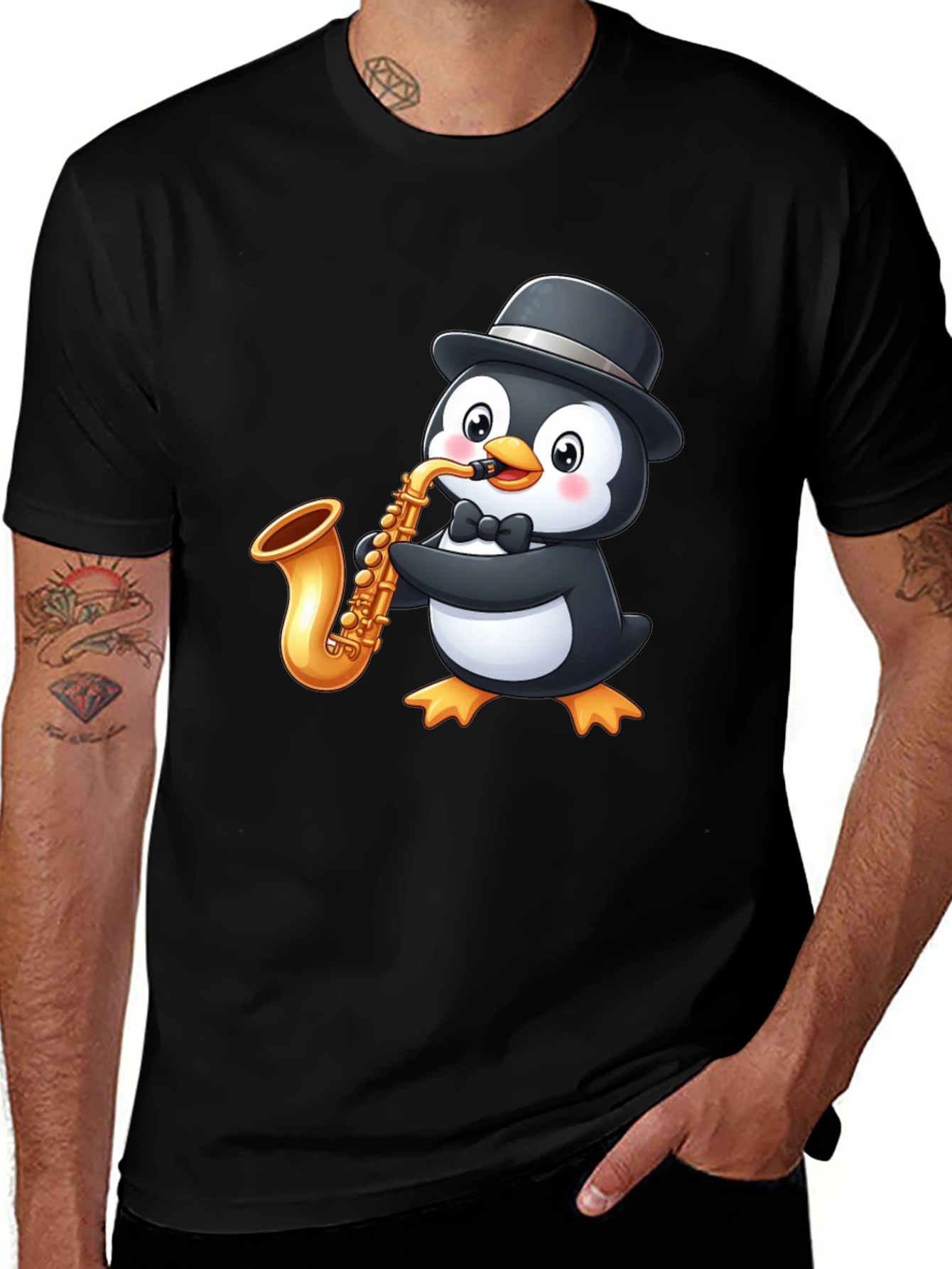Variant 13 of Penguin Saxophone Player Graphic T-Shirt