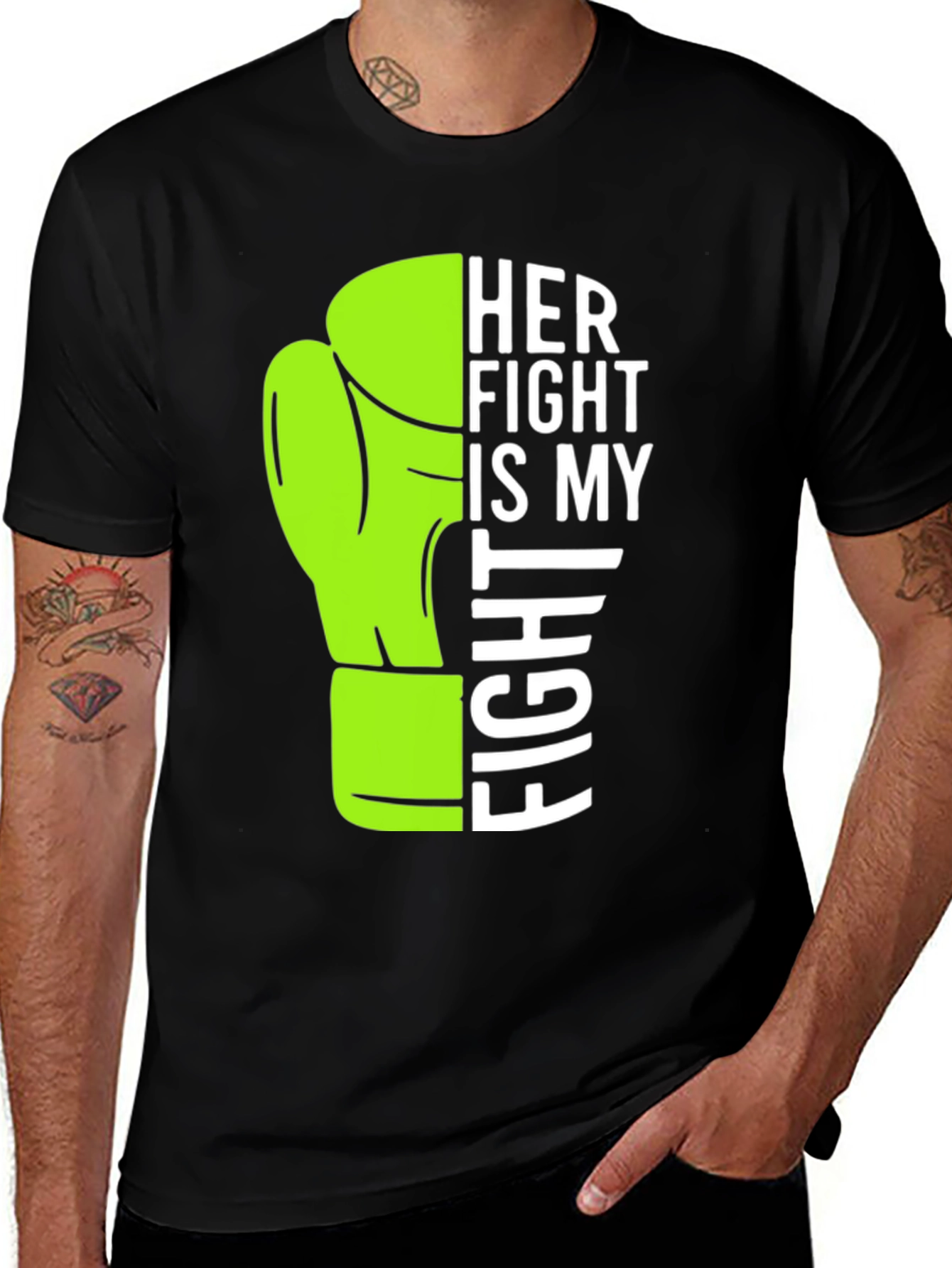 Variant 17 of Her Fight is My Fight T-Shirt Boxing Glove