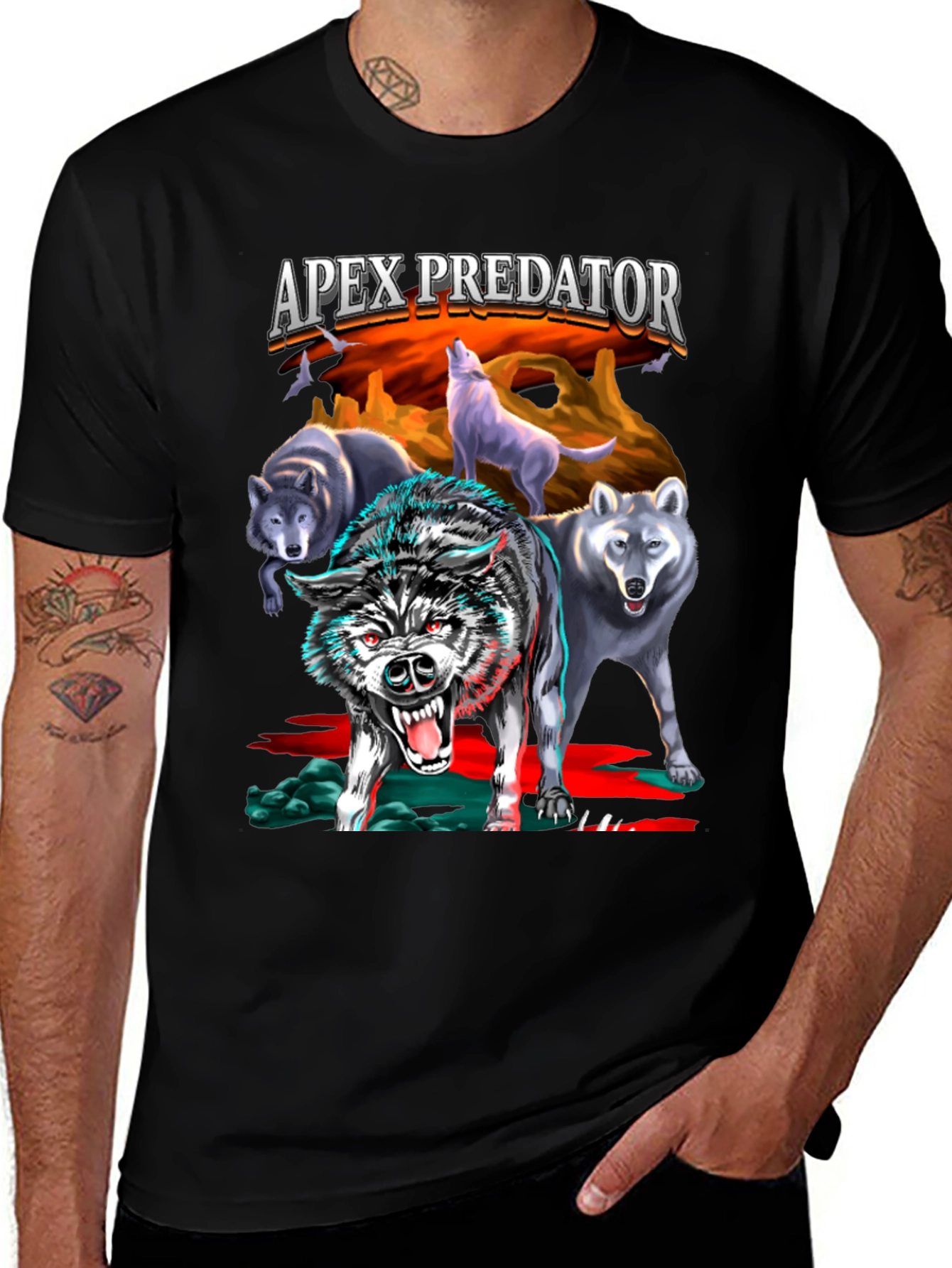 Variant 30 of Apex Predator Wolf Pack Graphic T-Shirt
