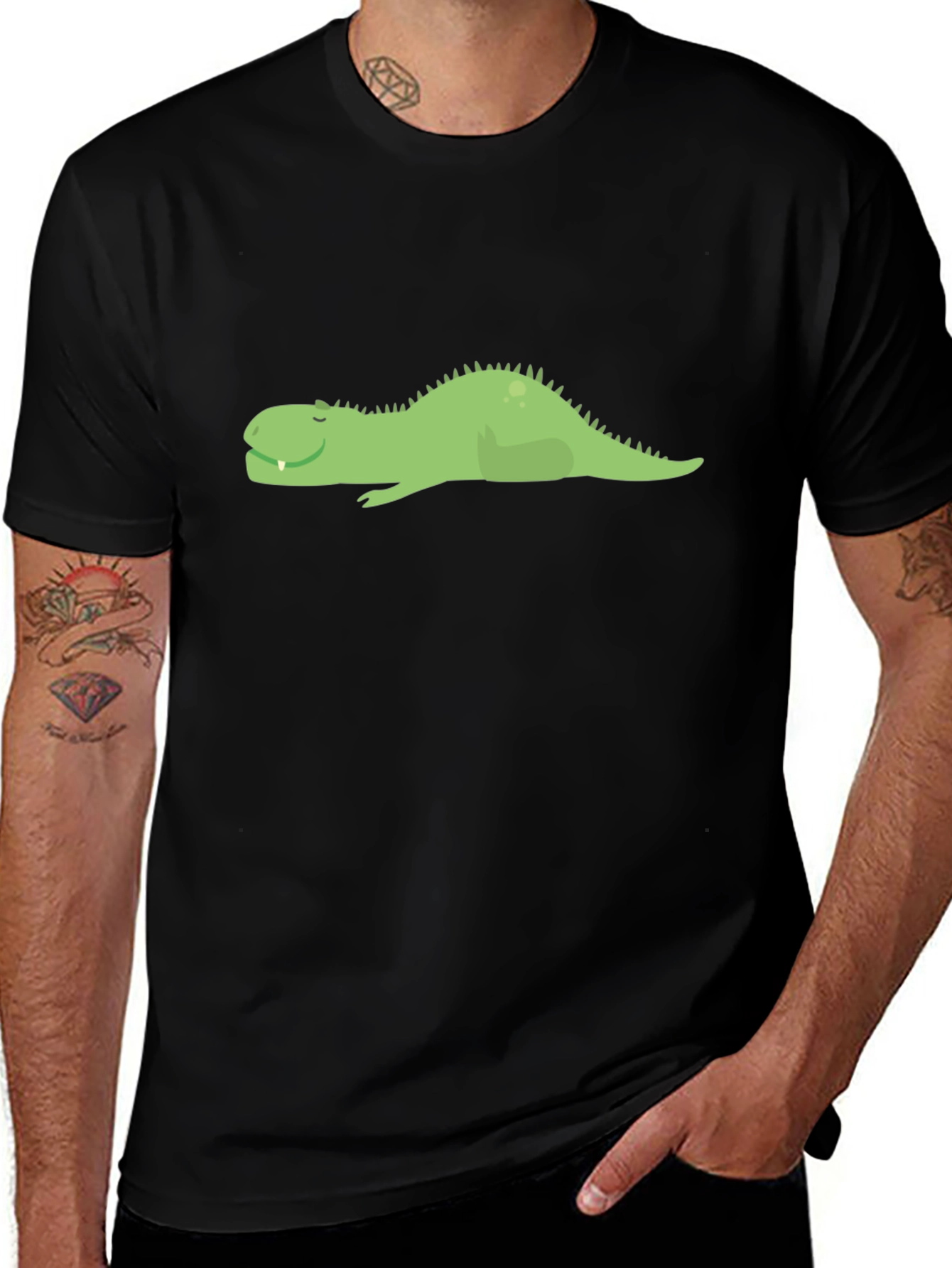 Variant 25 of Dino Nap T-Shirt - Lazy Green Dinosaur Tee