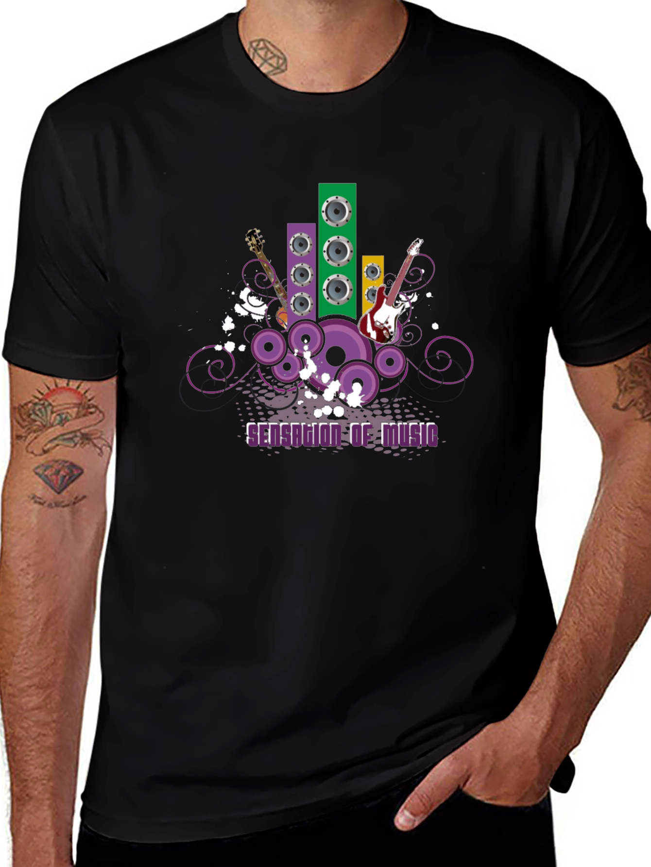Music Lover's Graphic Tee - Black