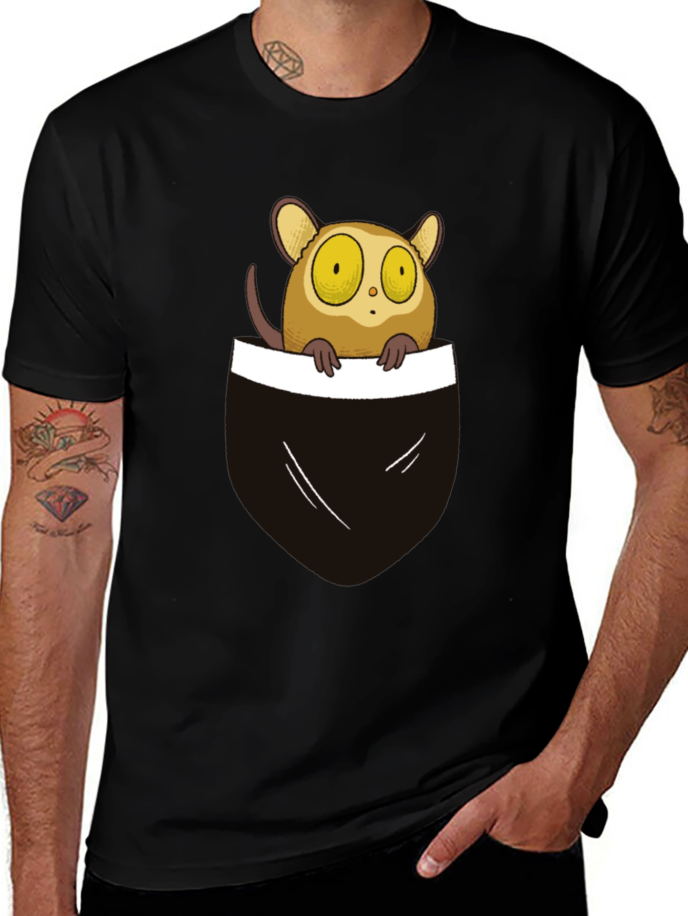 Variant 22 of Cute Tarsier in Pocket Graphic Tee