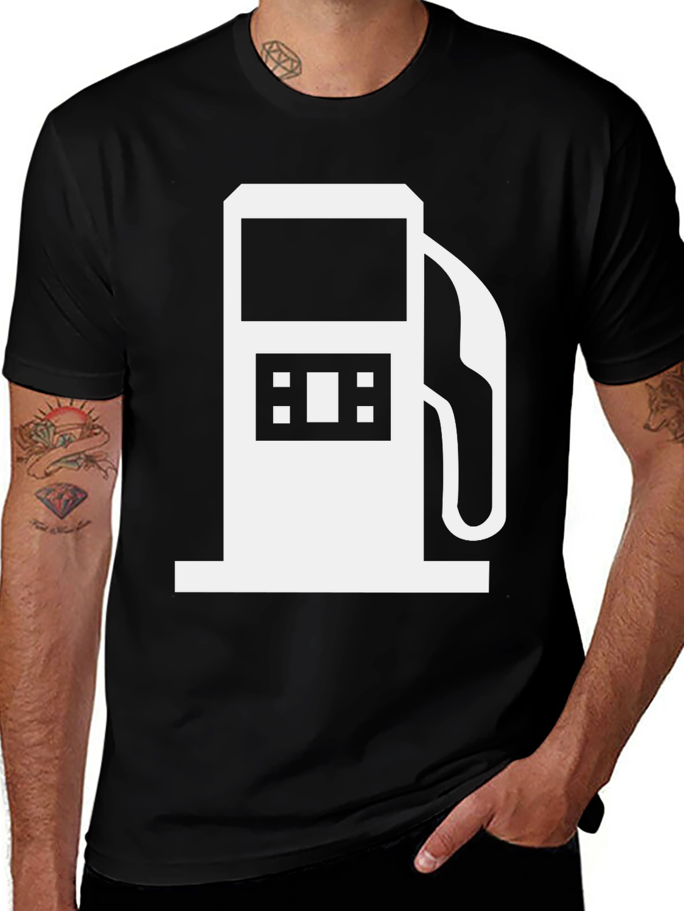 Variant 27 of Gas Pump Graphic Tee - Black Cotton T-Shirt