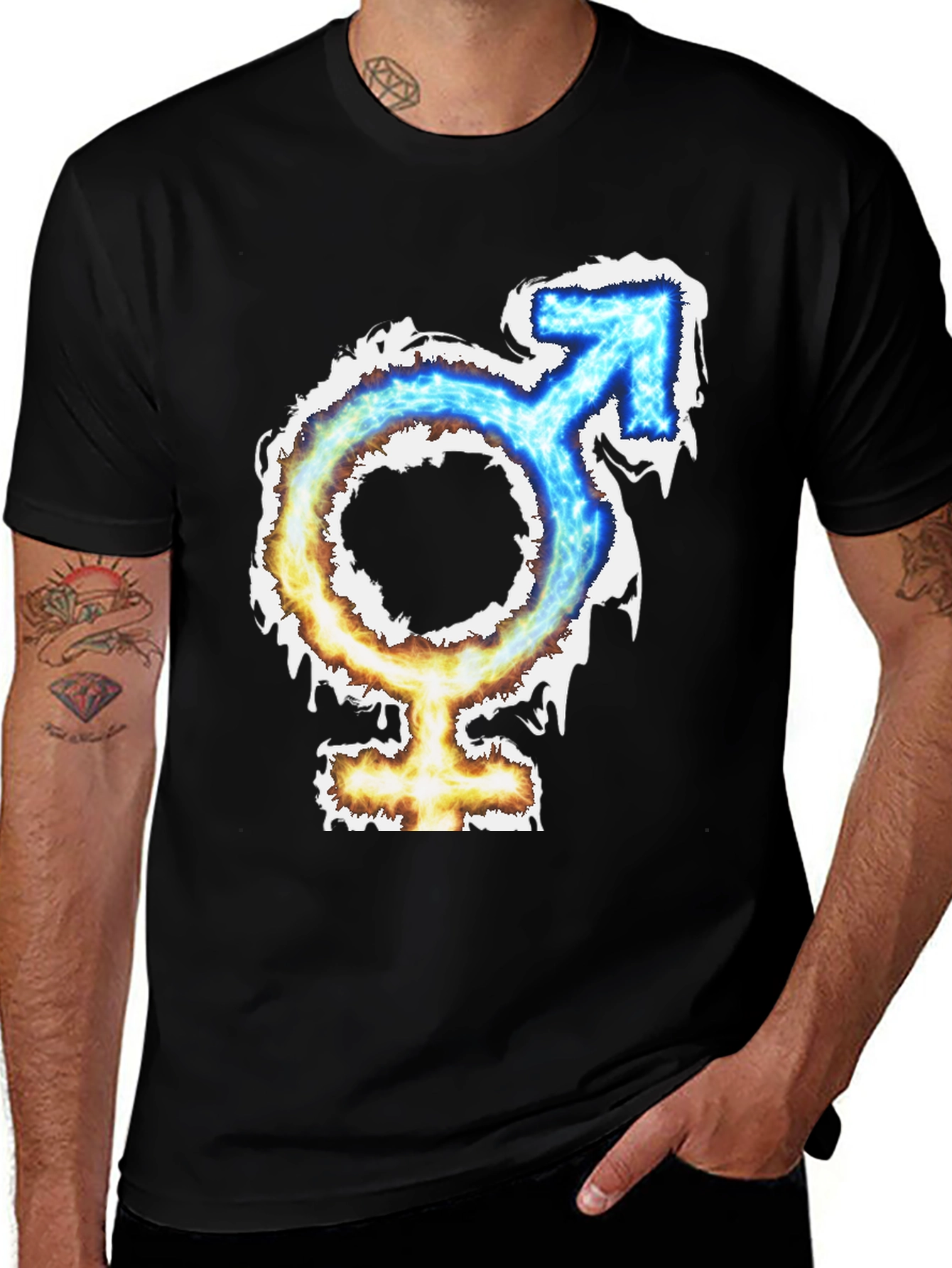 Variant 22 of Gender Symbol Graphic Tee - Black