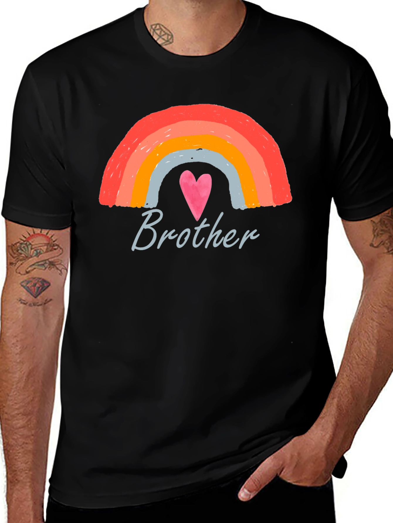 Variant 29 of Brother Rainbow Heart Graphic T-Shirt