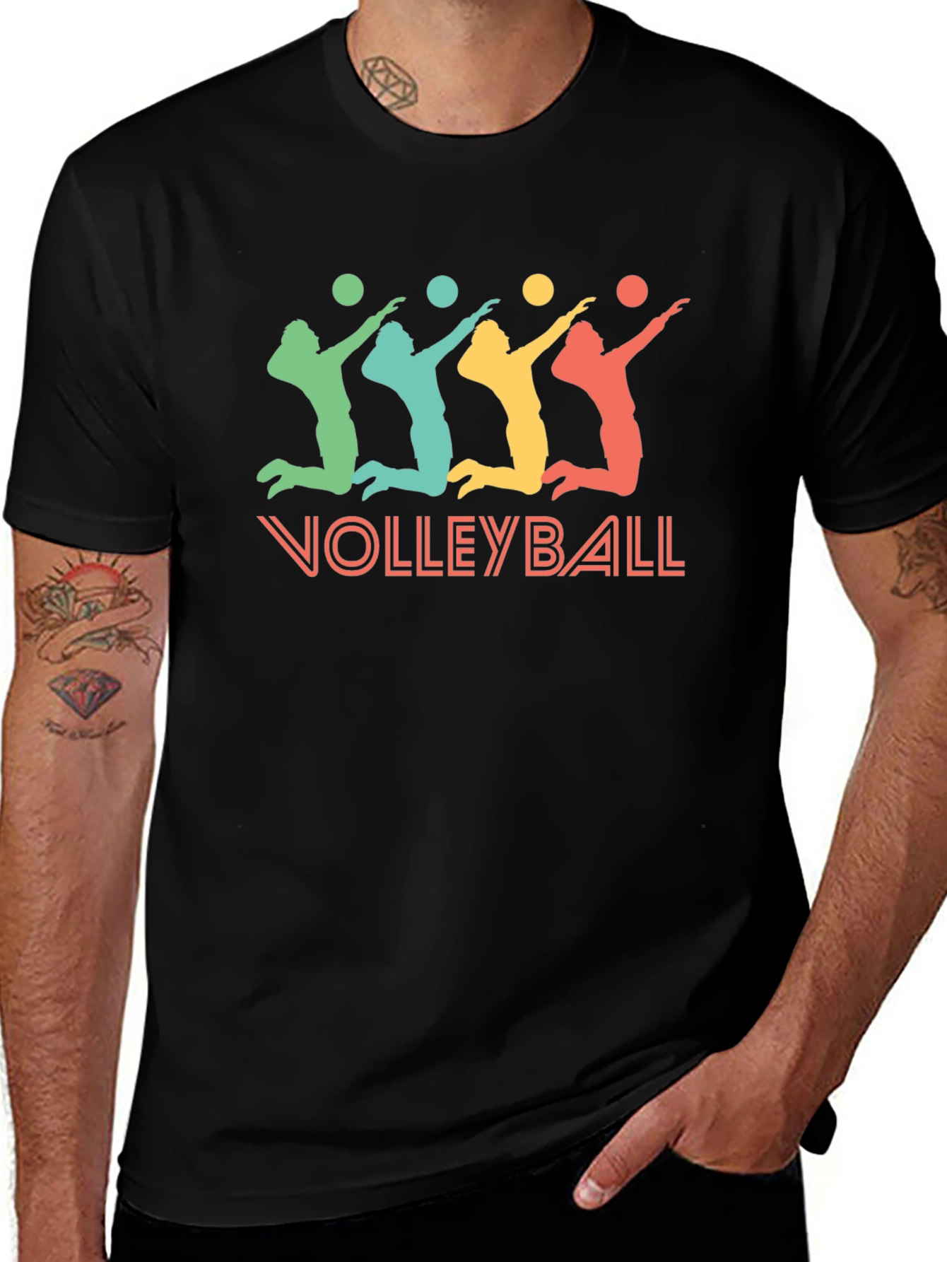 Variant 14 of Volleyball Graphic T-Shirt - Black