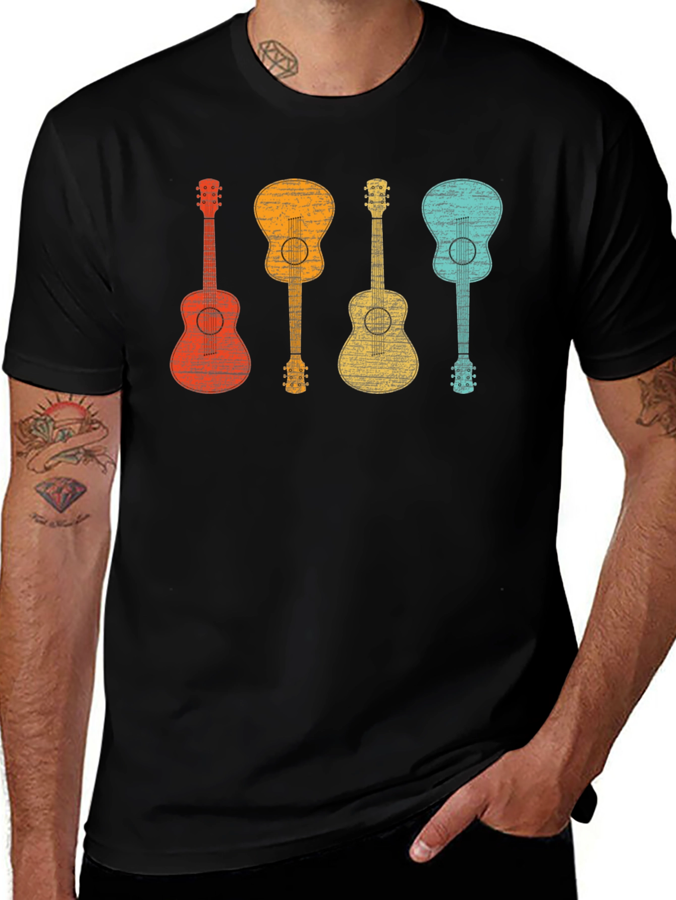Variant 11 of Retro Guitars Graphic Tee - Music Lover's T-Shirt