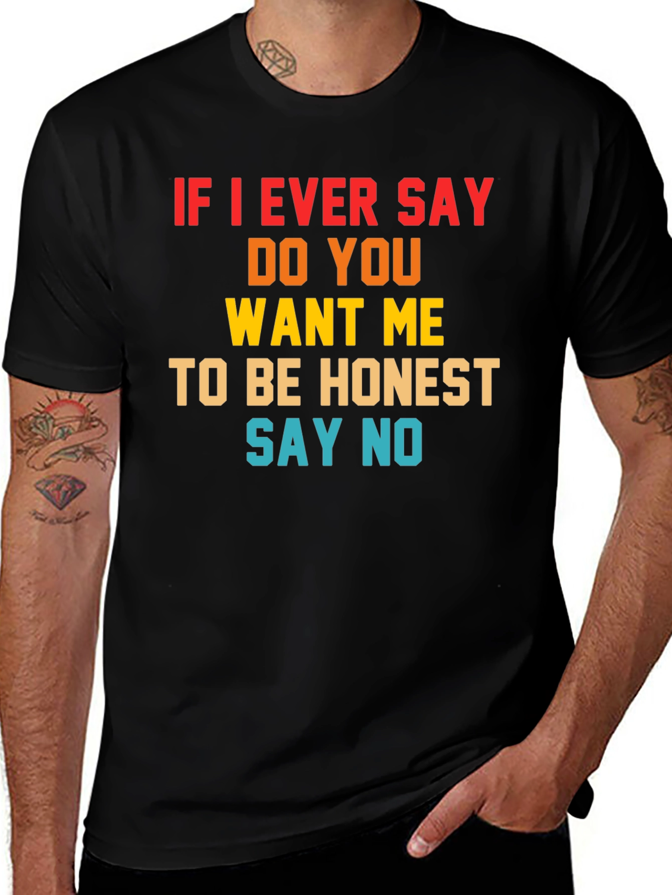 Black Funny Honesty Warning Graphic T-Shirt main image
