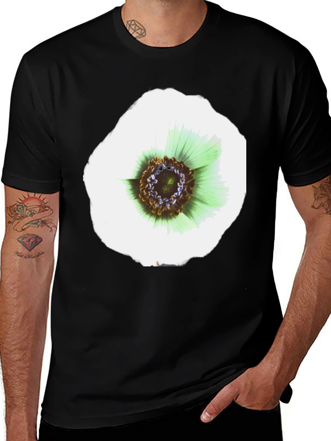 Variant 20 of Floral Graphic Tee - Soft Cotton Crew Neck