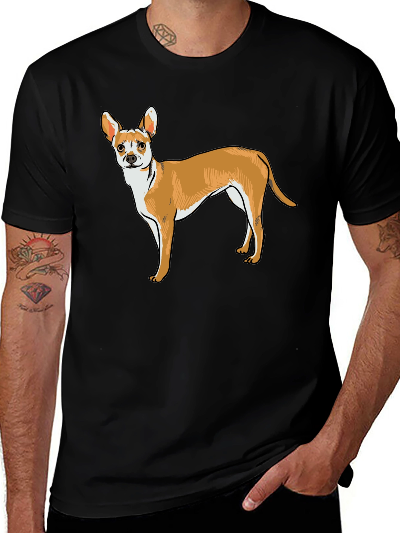 Variant 15 of Cute Dog Graphic Tee - Black Unisex Shirt