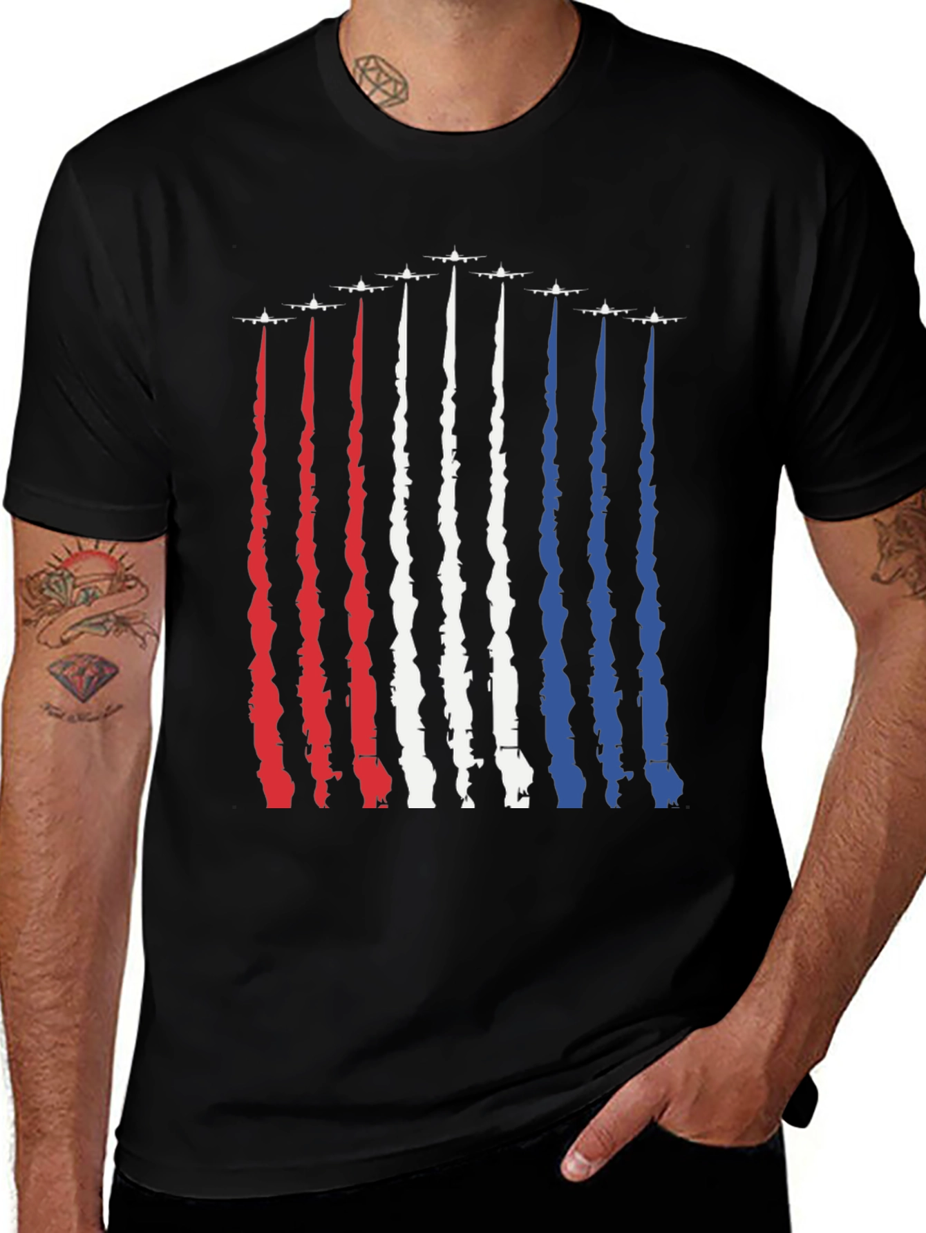Variant 19 of Patriotic Jet Trail T-Shirt - American Pride