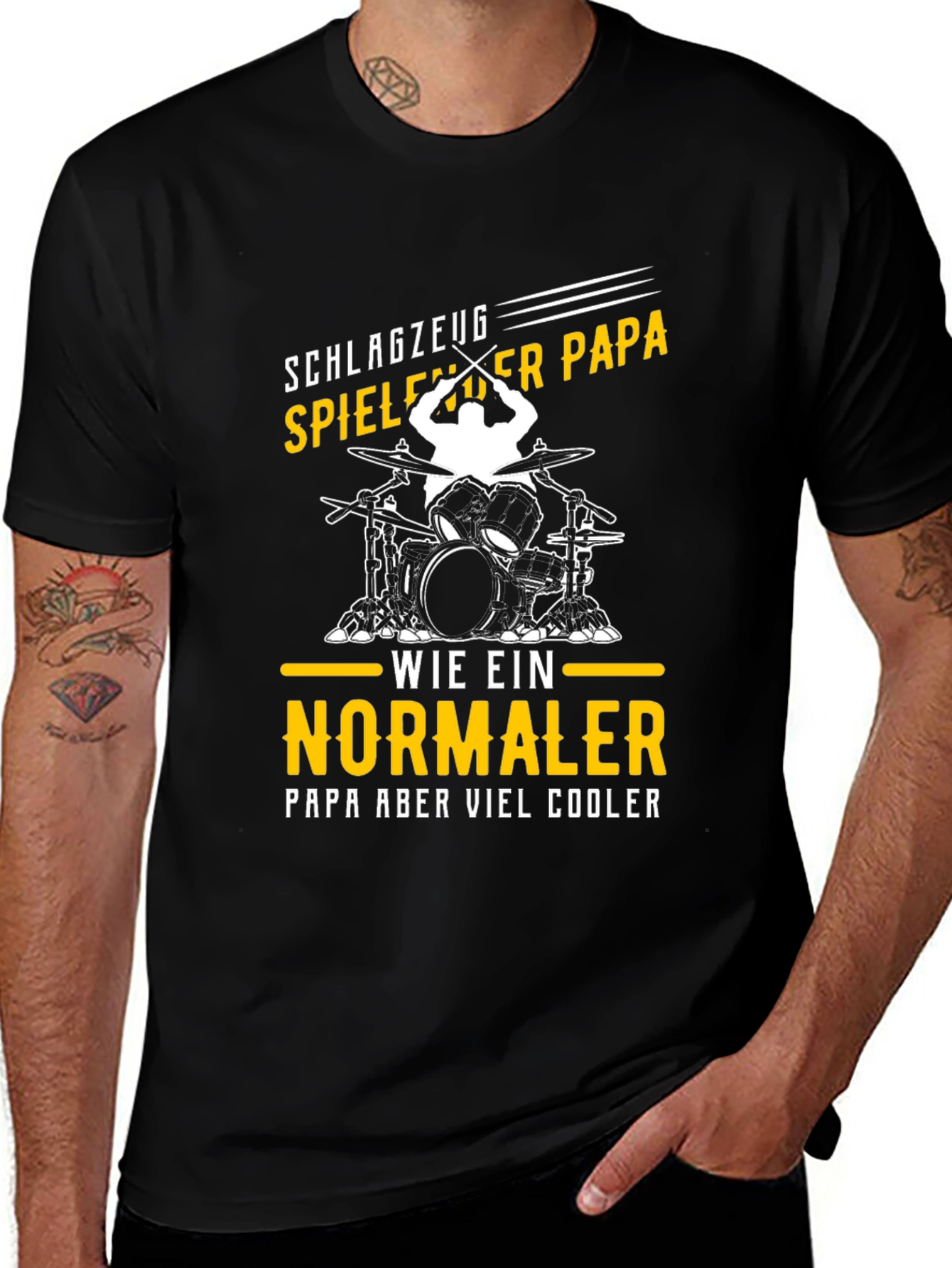 Variant 13 of Drummer Dad T-Shirt Cool Papa Shirt