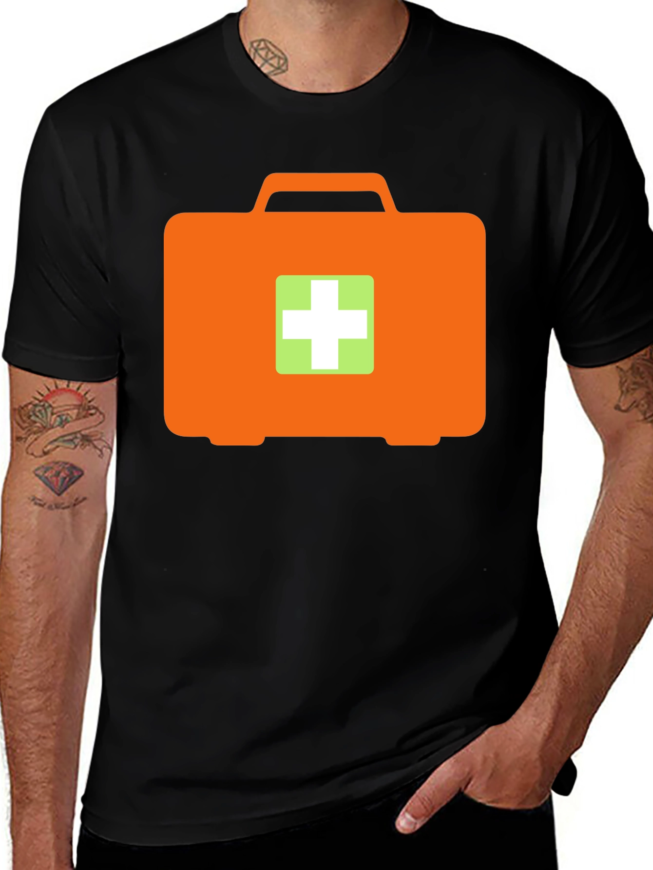 Variant 20 of First Aid Kit T-Shirt - Black Medical Graphic Tee