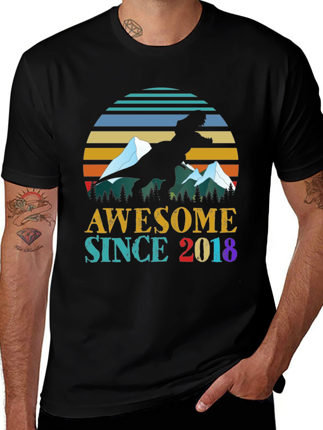 Awesome Since 2018 T-Rex Graphic T-Shirt
