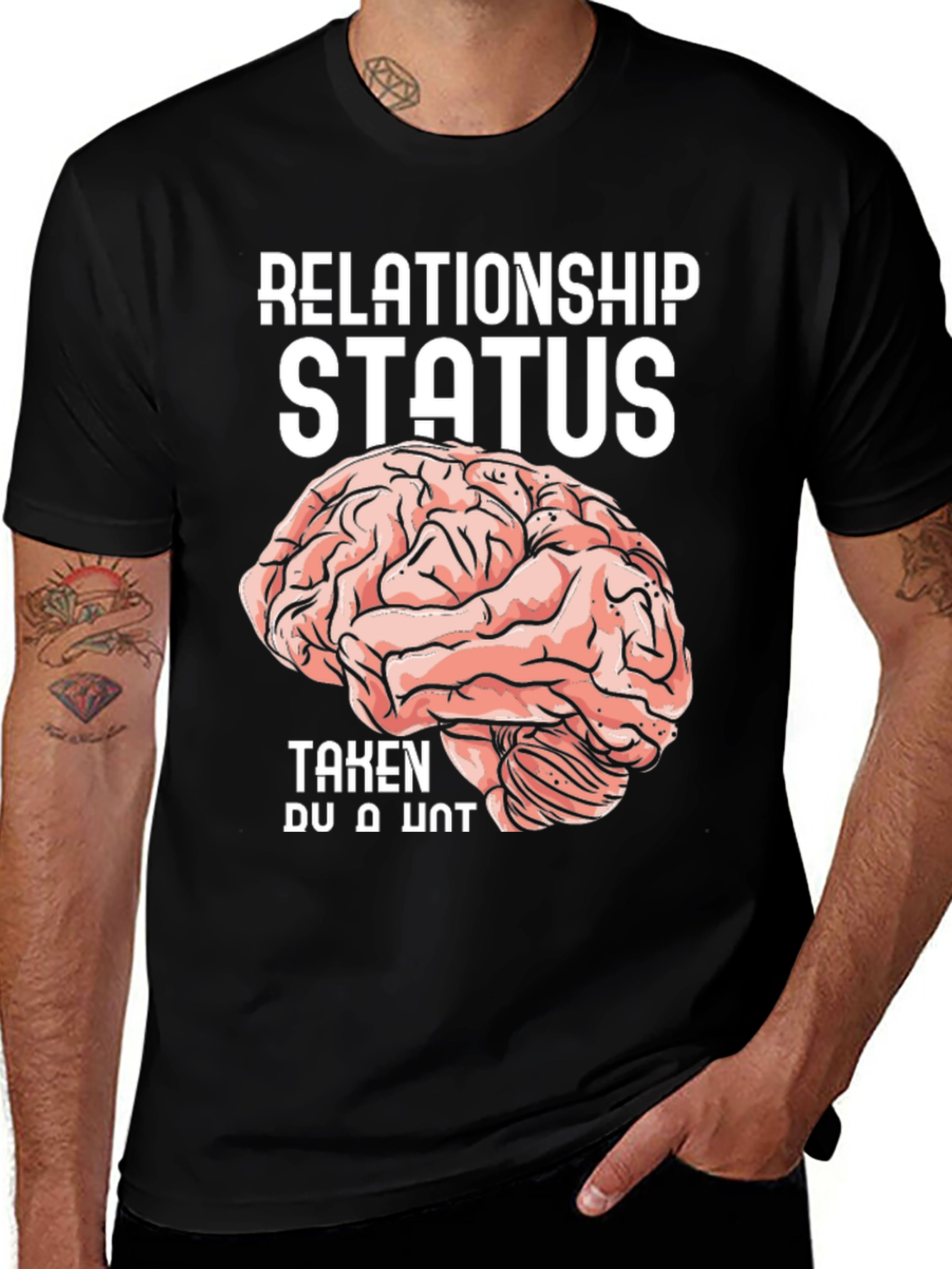 Variant 5 of Relationship Status: Taken Brain Funny Men's T-Shirt