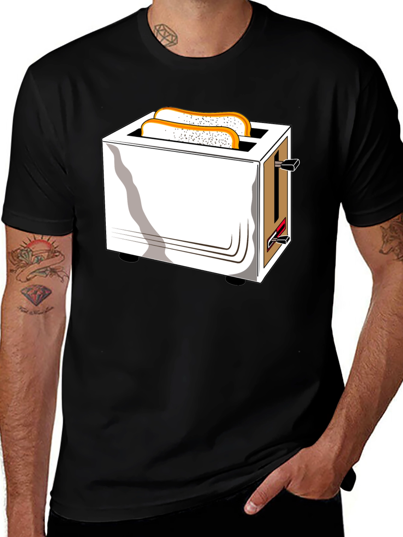 Toaster Graphic T-Shirt - Black Cotton Tee