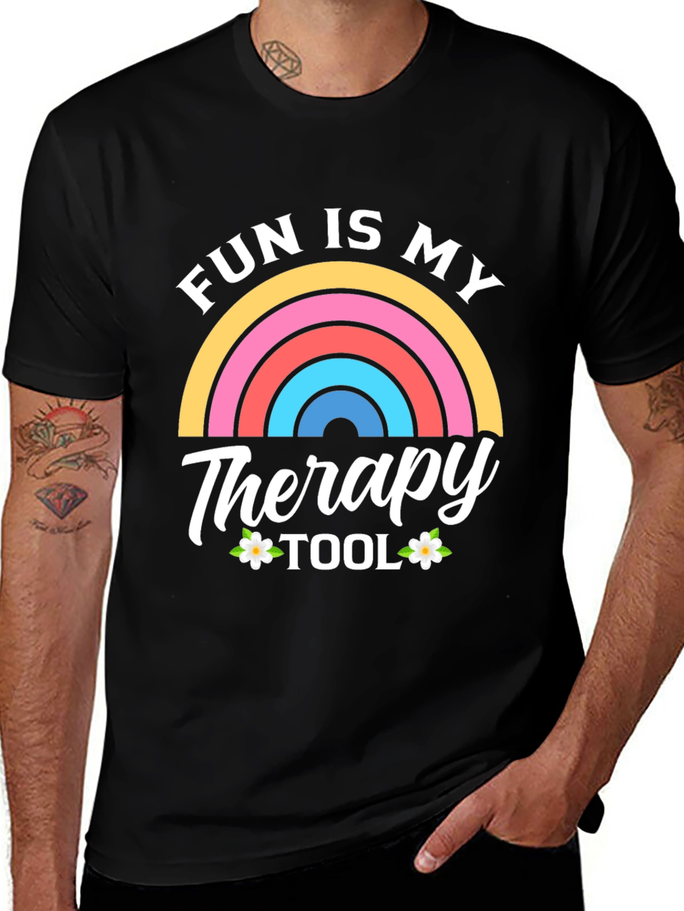 Variant 29 of Fun Is My Therapy Tool Black T-Shirt