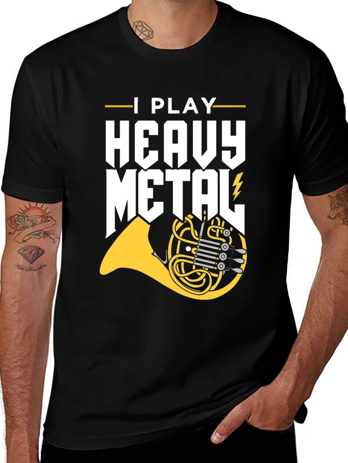 I Play Heavy Metal French Horn Graphic Tee