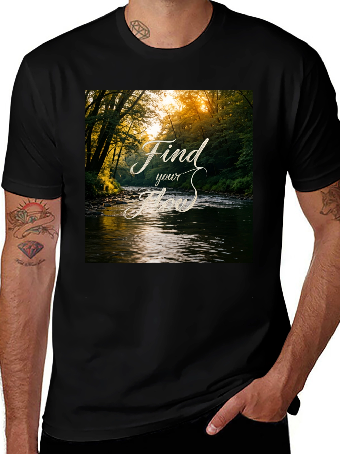 Variant 14 of Find Your Flow Nature River Graphic Tee