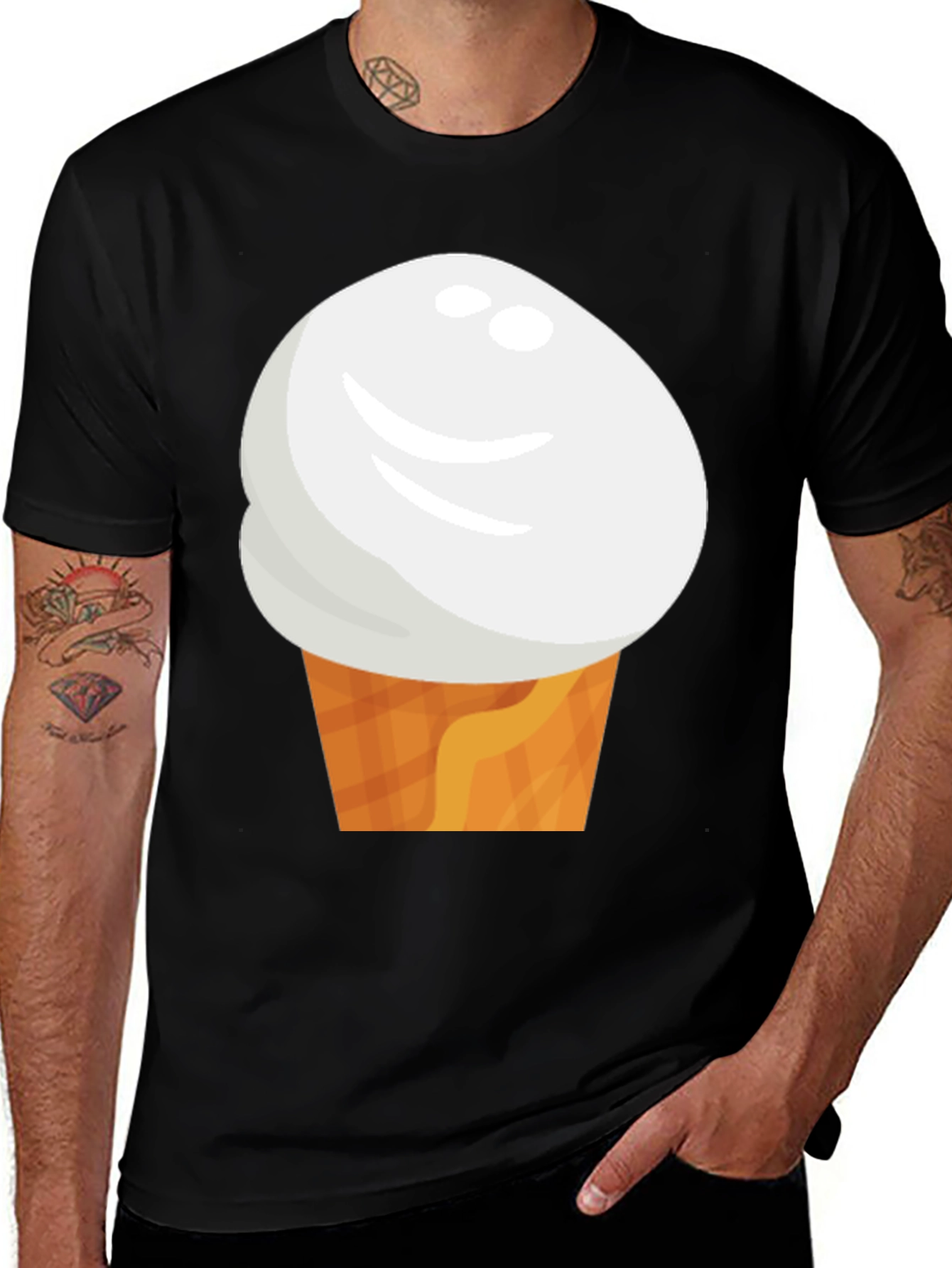 Ice Cream Cone Graphic Tee - Fun Casual Wear