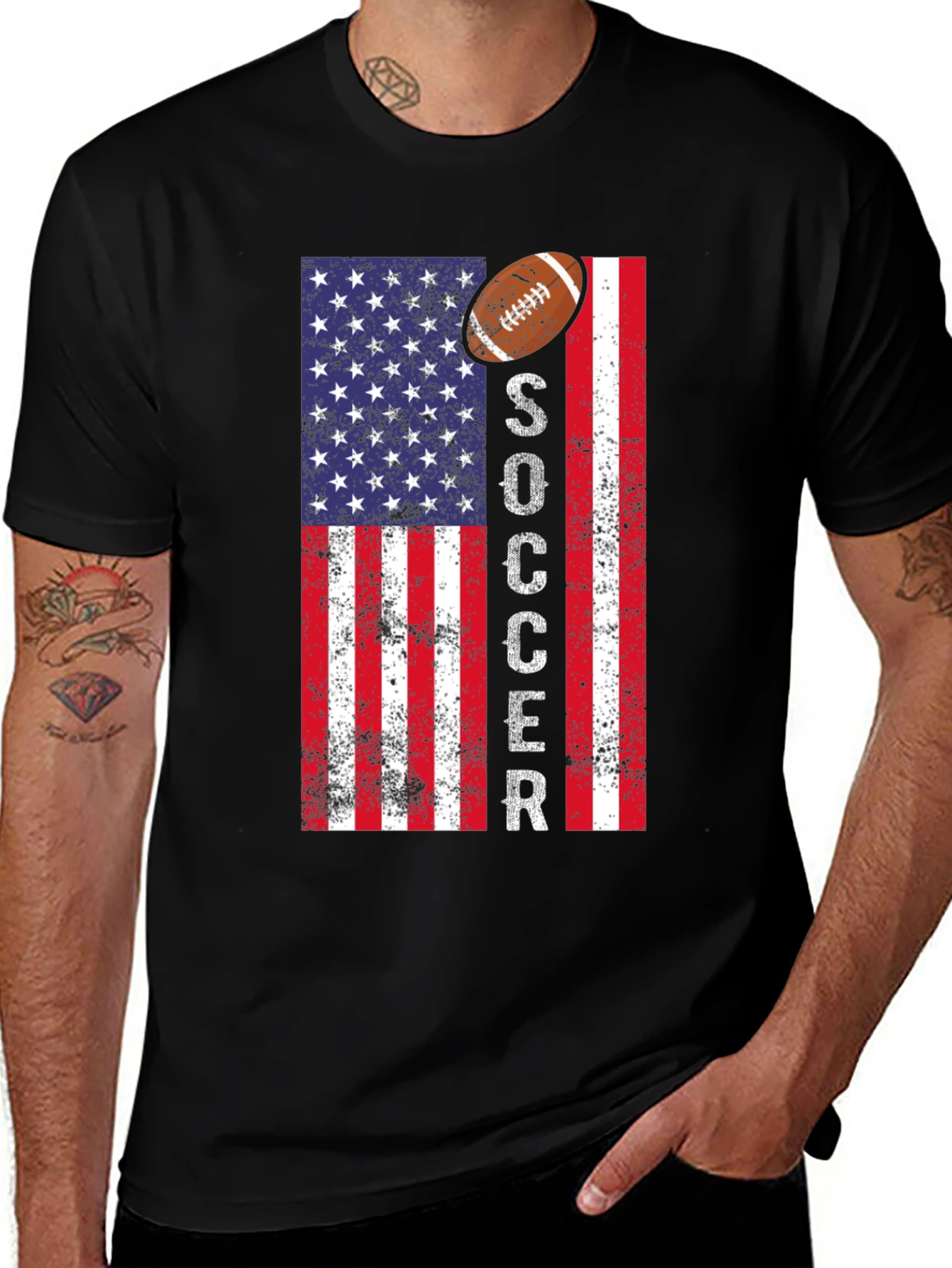 Variant 25 of American Flag Soccer T-Shirt
