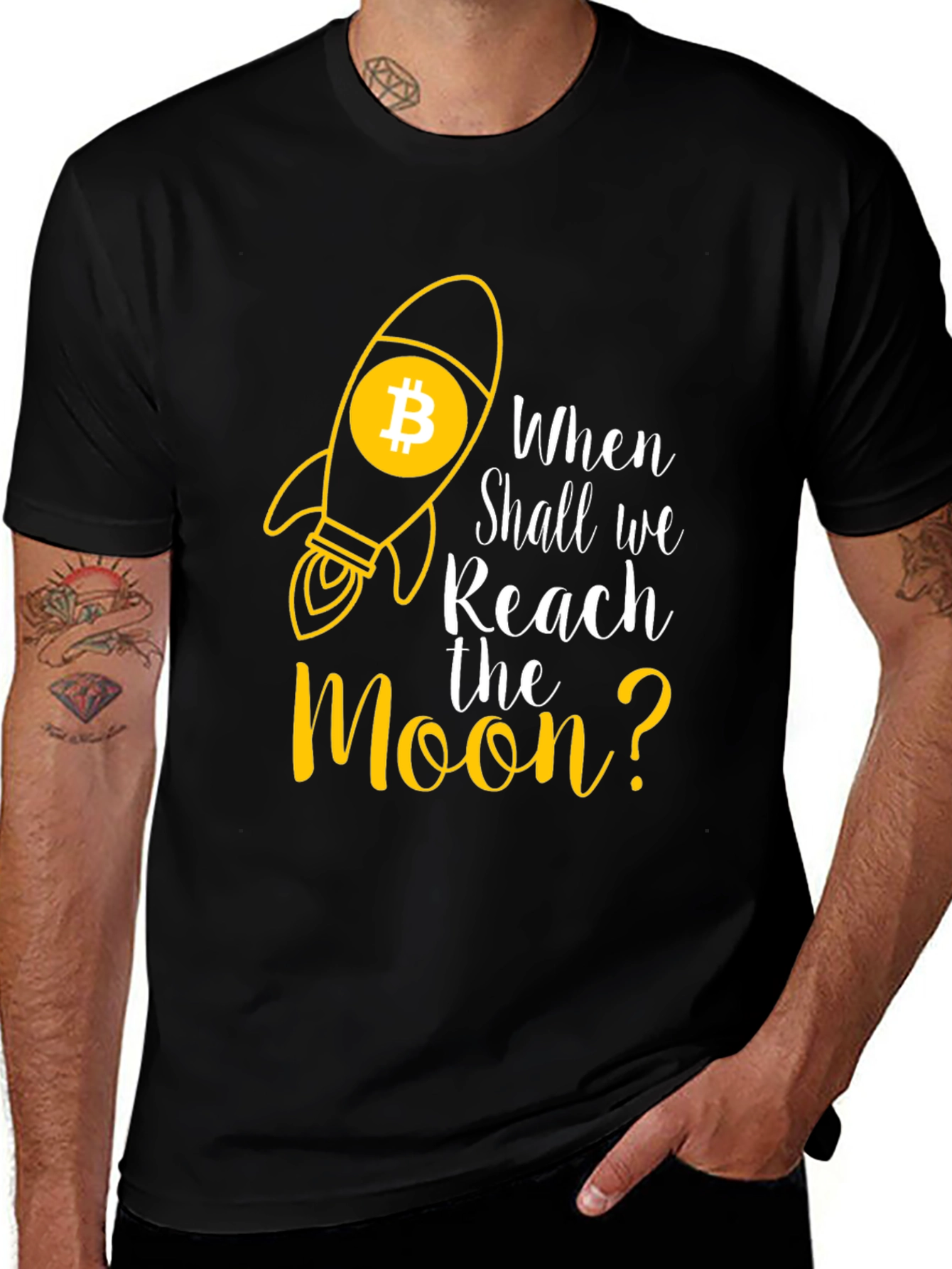 Variant 7 of Bitcoin to the Moon Graphic Tee