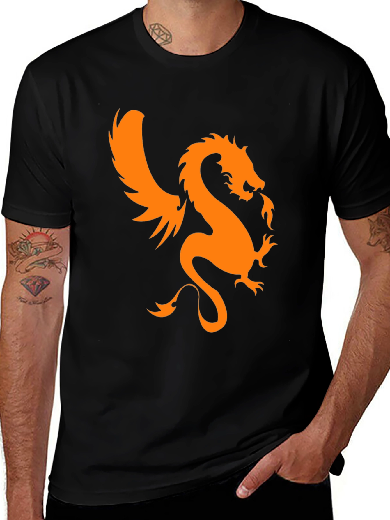 Variant 21 of Dragon Graphic Black T-Shirt