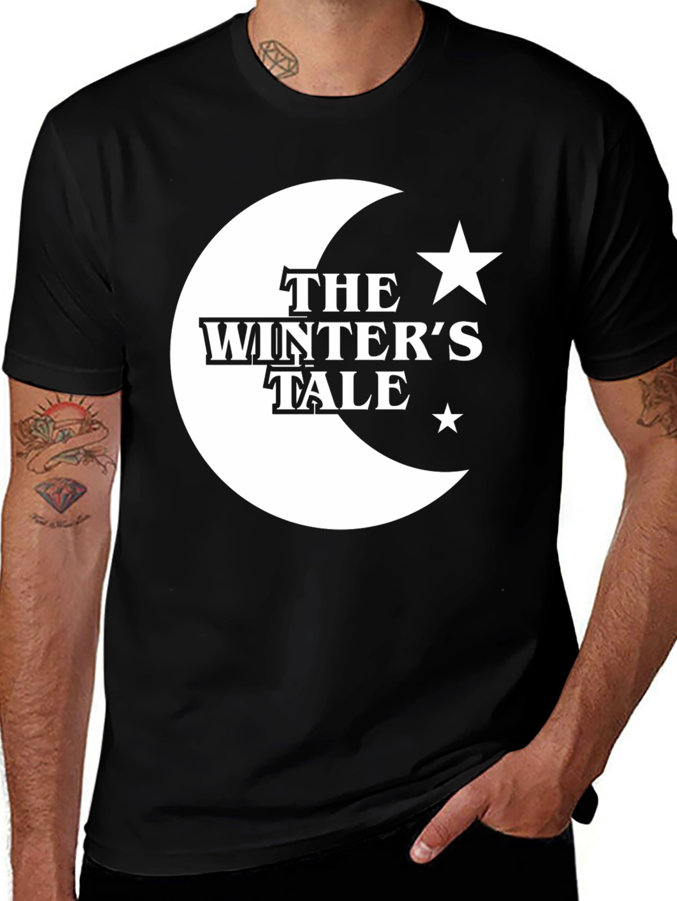 Variant 18 of Winter's Tale Graphic Tee - Black Cotton Shirt
