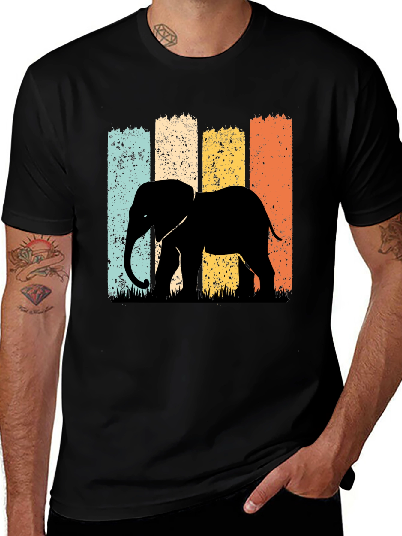 Variant 2 of Retro Elephant Graphic T-Shirt - Classic Style