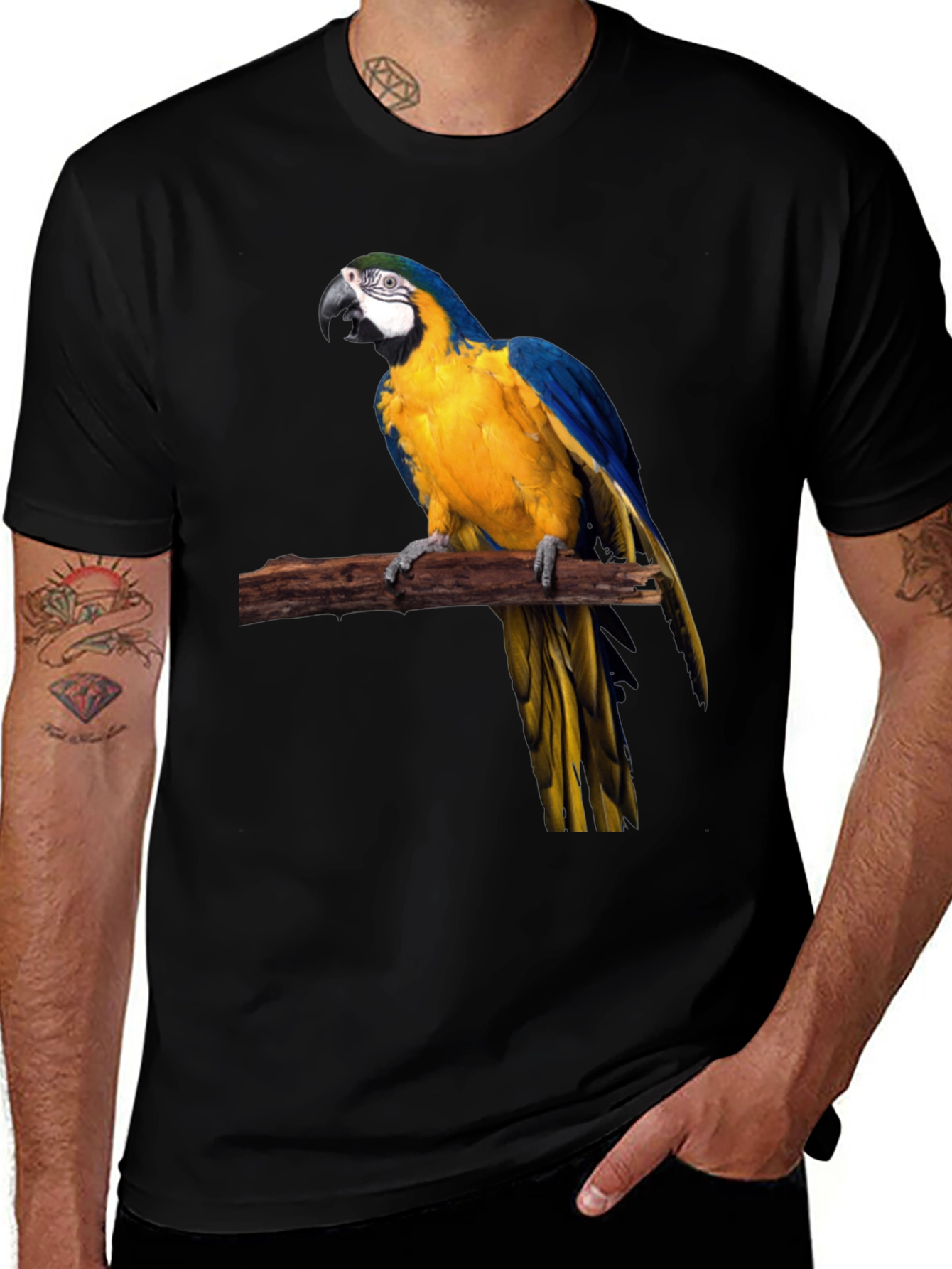 Variant 14 of Blue & Gold Macaw Parrot Graphic Tee