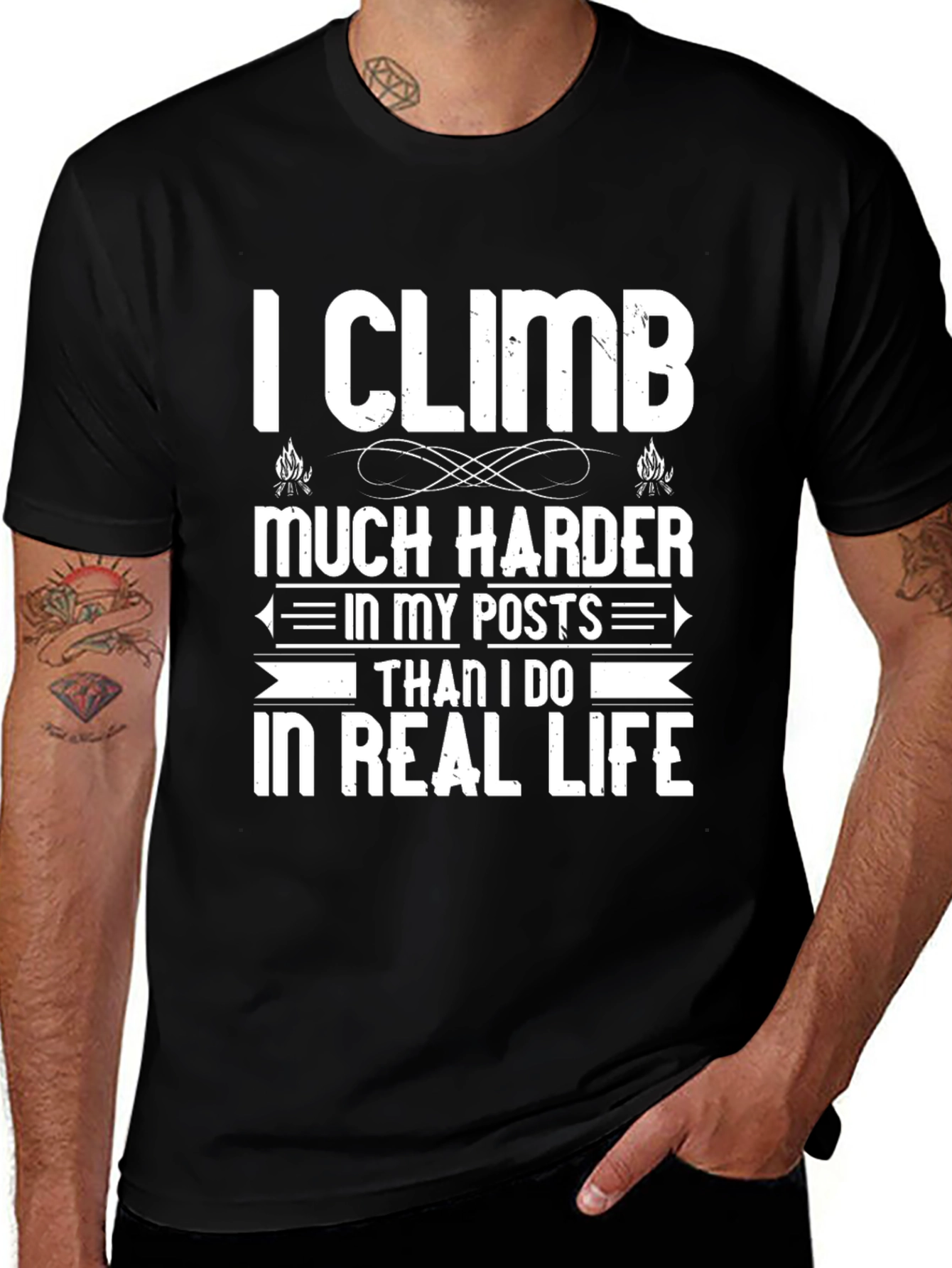 Variant 25 of I Climb Much Harder T-Shirt - Funny Climbing Tee