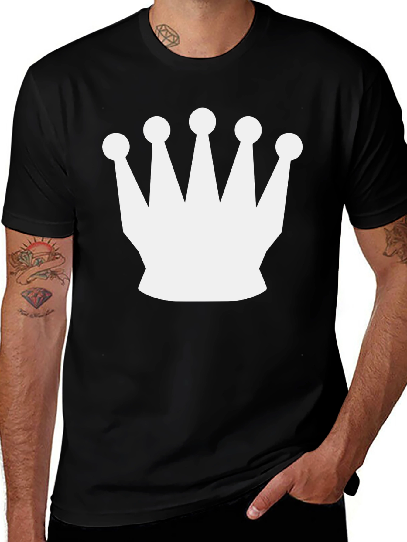 Variant 9 of Crown Graphic Tee - Black Casual T-Shirt