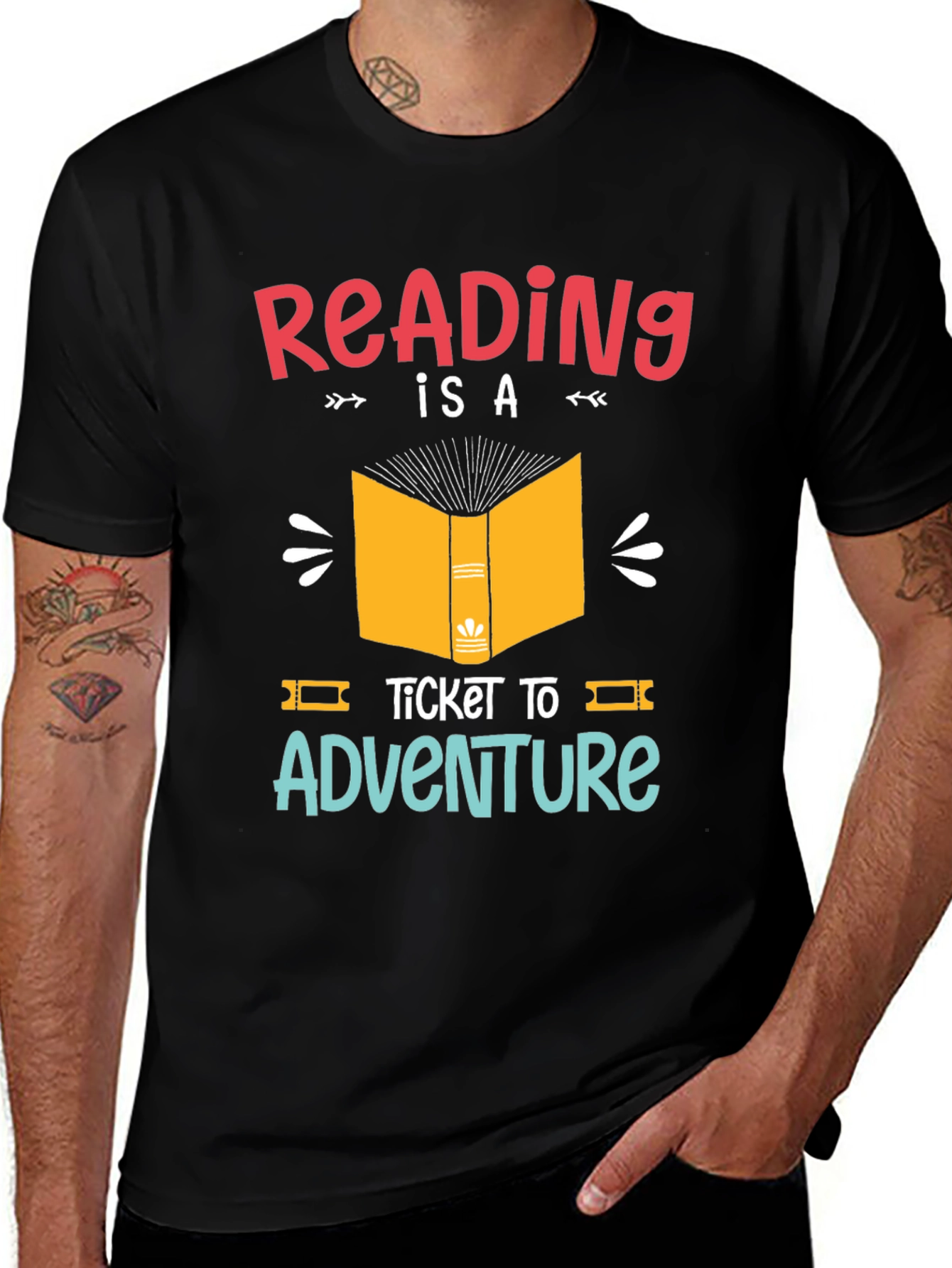 Variant 3 of Reading is a Ticket to Adventure Graphic T-Shirt