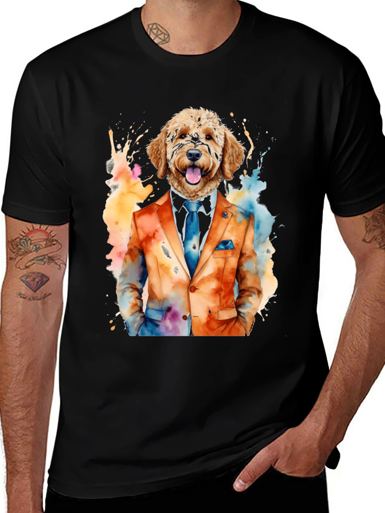 Variant 10 of Dog in Suit Graphic Tee - Unique Pet Lover Style