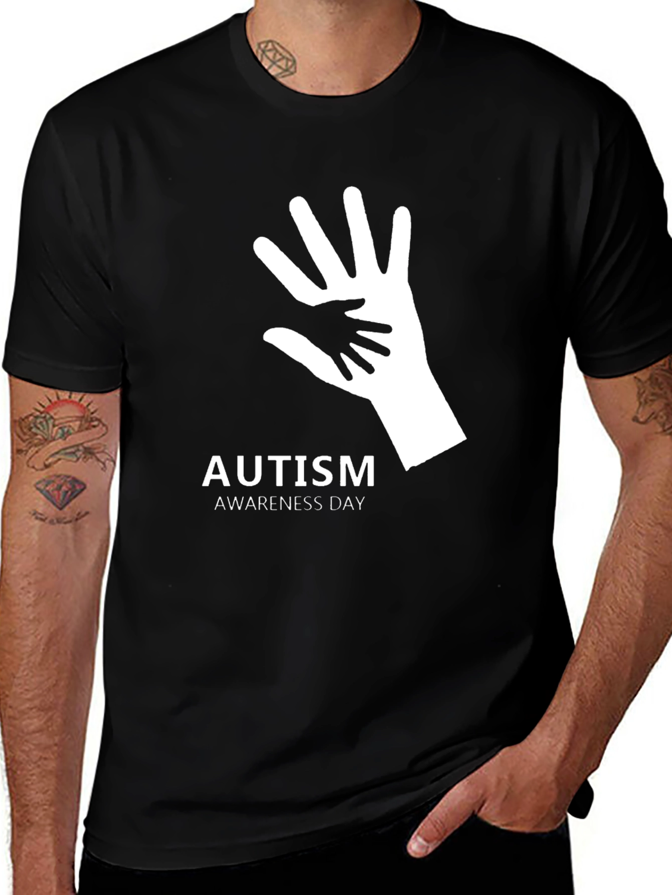 Variant 7 of Autism Awareness T-Shirt - Hand in Hand Design