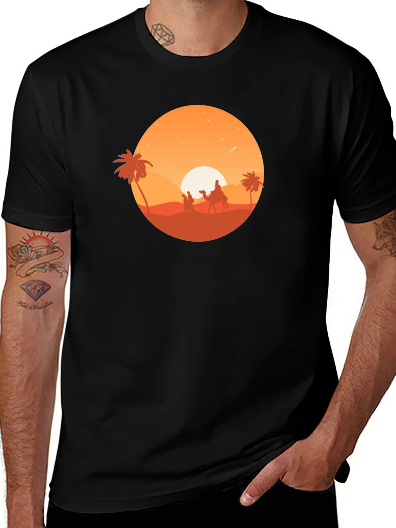 Variant 8 of Desert Scene Black T-Shirt