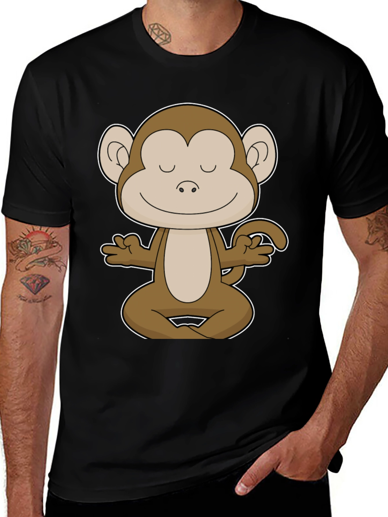 Variant 10 of Meditating Monkey Graphic Tee - Yoga Funny T-Shirt
