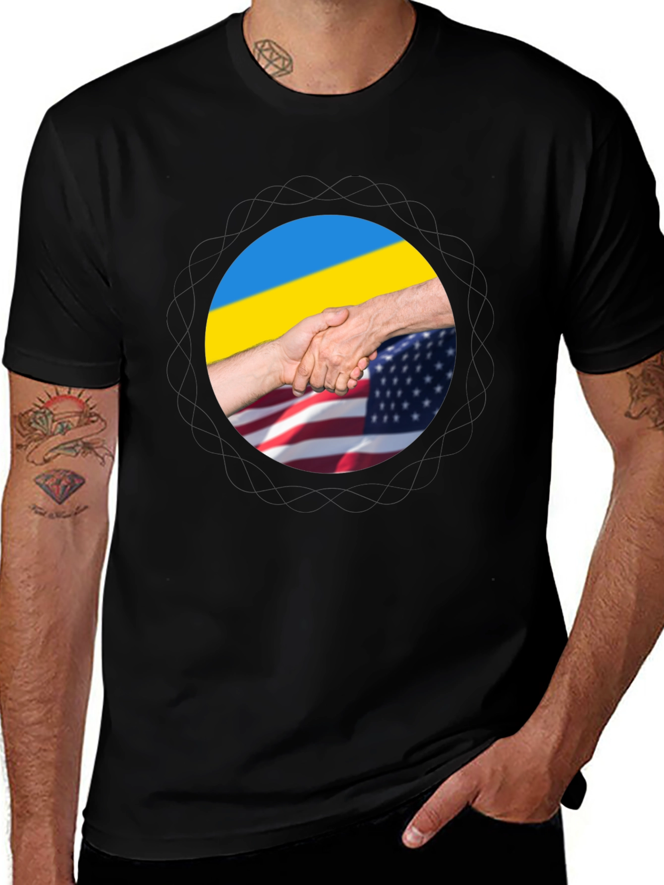 Ukraine & USA Handshake T-Shirt