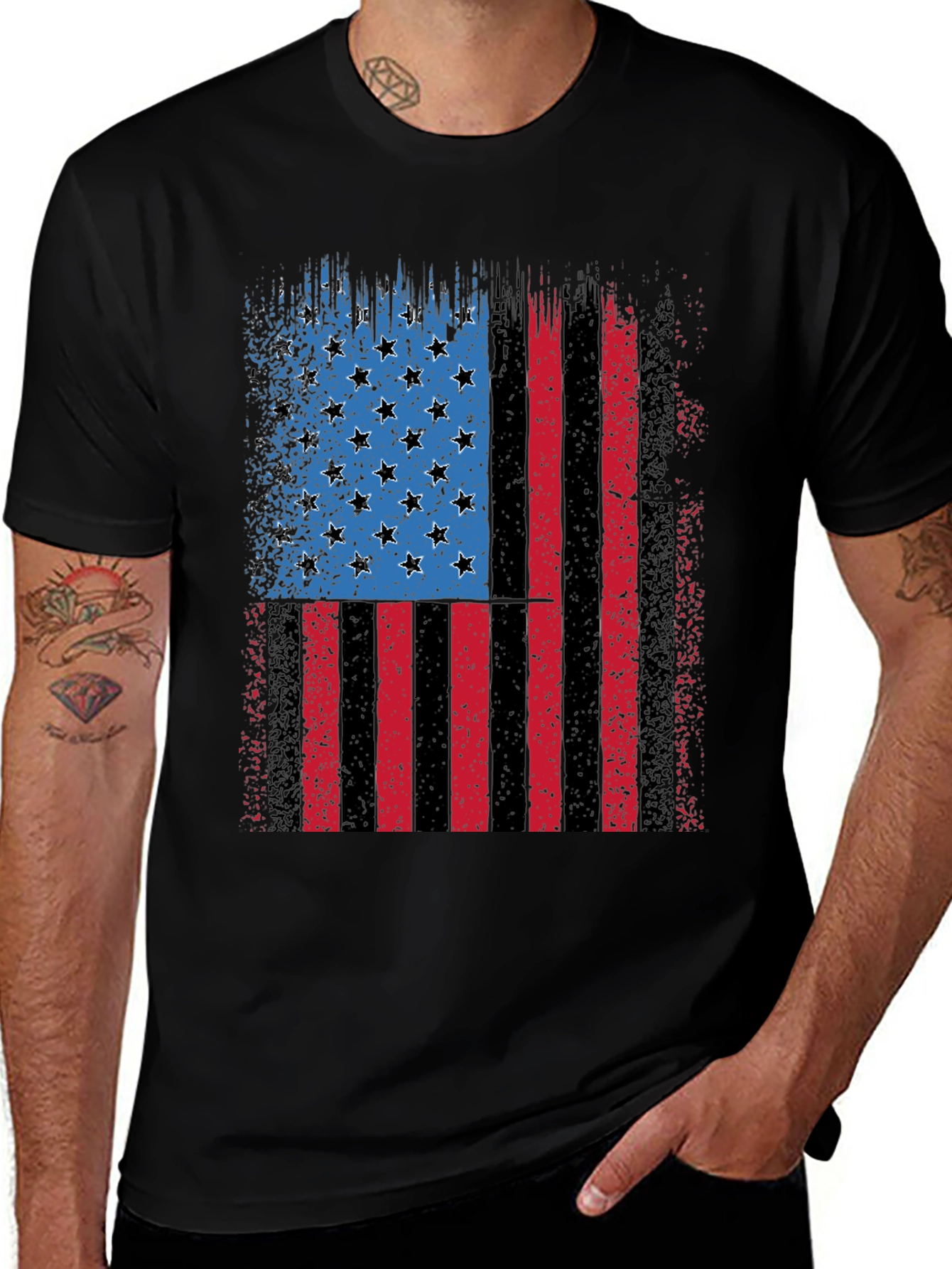 Distressed American Flag Graphic Tee