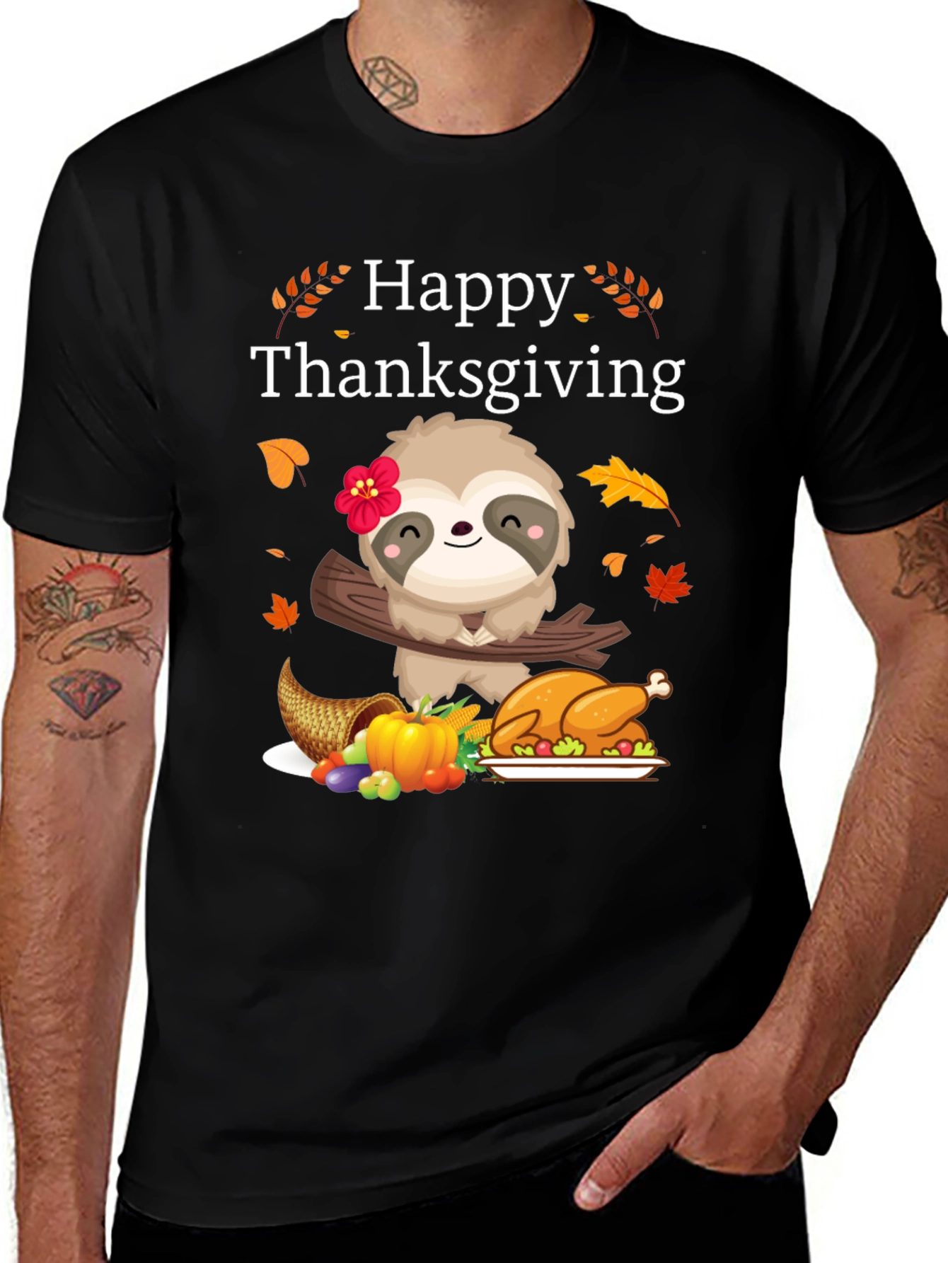 Happy Thanksgiving Sloth Tee