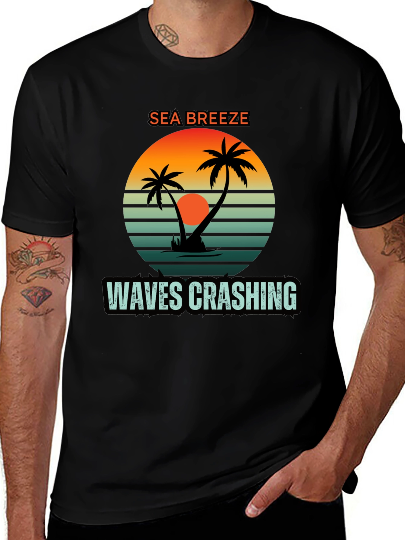 Variant 22 of Sea Breeze Palm Tree Graphic T-Shirt